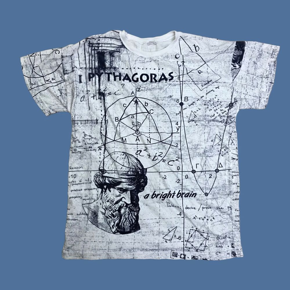 Gloverall Vintage Pythagoras All Over Print Shirt Math Science Greek Philosopher Small Shirt Mens Size US S / EU 44-46 / 1 - 1 Thumbnail