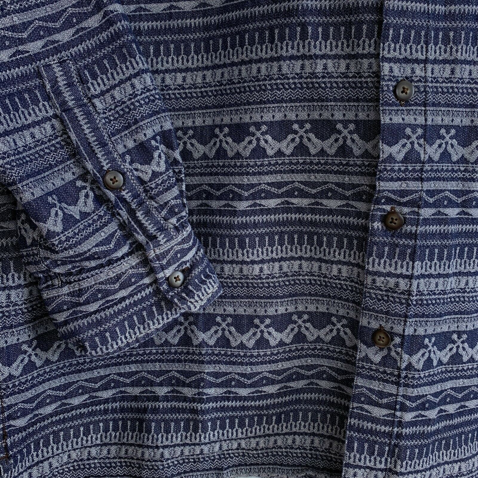 The Territory Ahead The Territory Ahead Aztec Jacquard Shirt Blue Mens M Tall MT Size US M / EU 48-50 / 2 - 3 Thumbnail