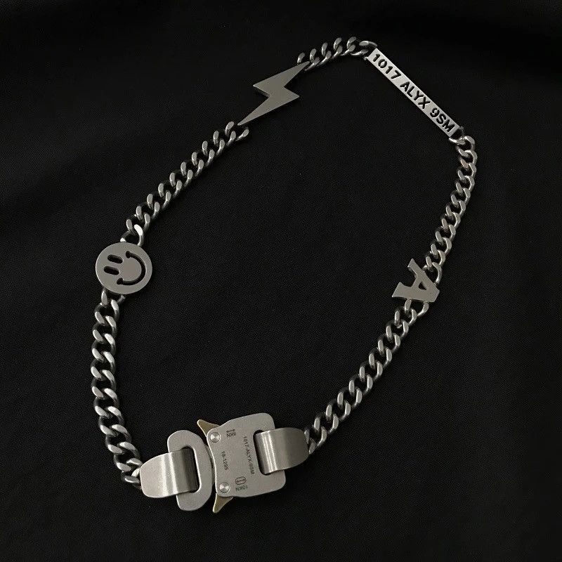 Japanese Brand Hip Hop Punk Gothic Style Steel Metal Necklace Size ONE SIZE - 3 Thumbnail