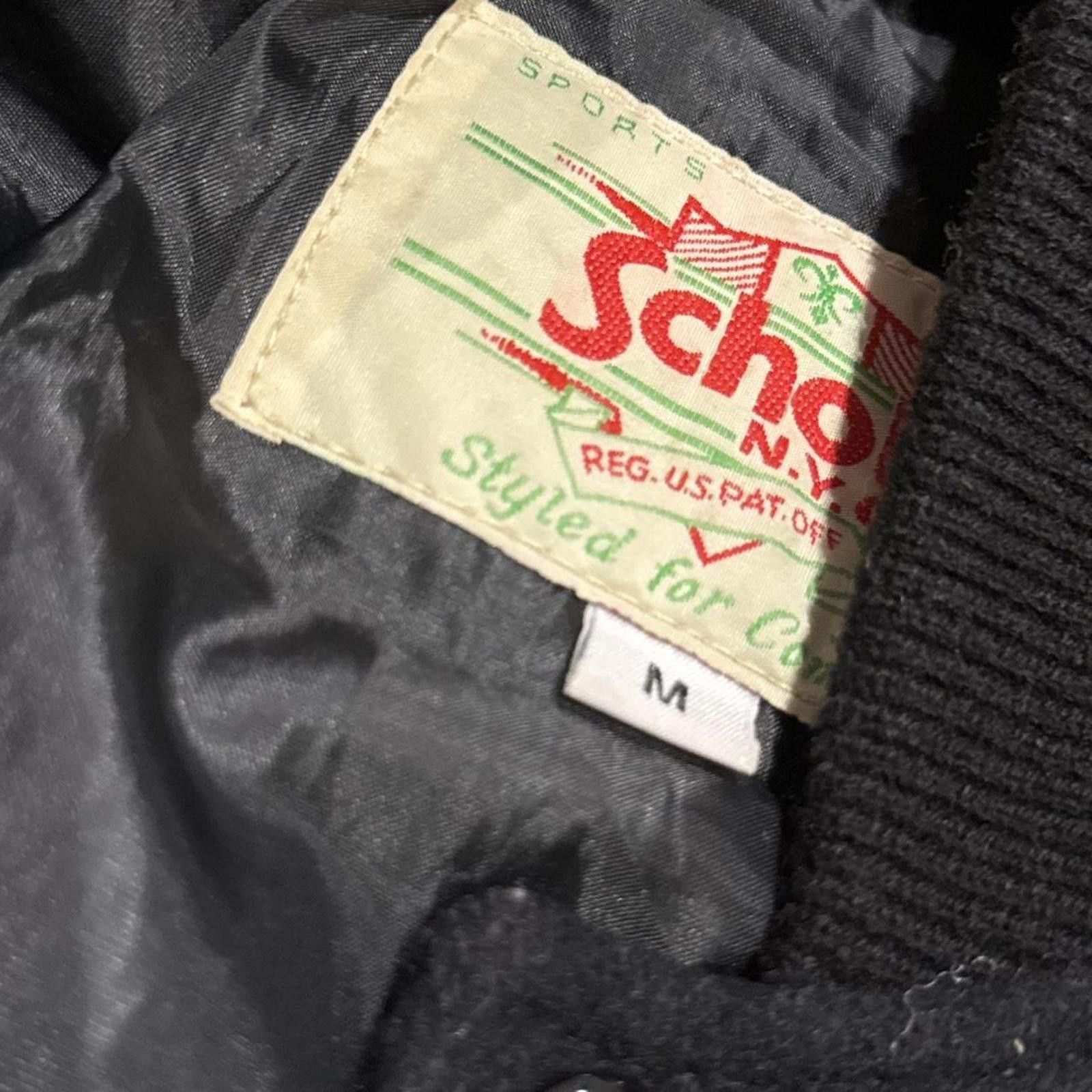Schott Black Varsity Schott Leather Sleeve Jacket Size S / US 4 / IT 40 - 4 Thumbnail