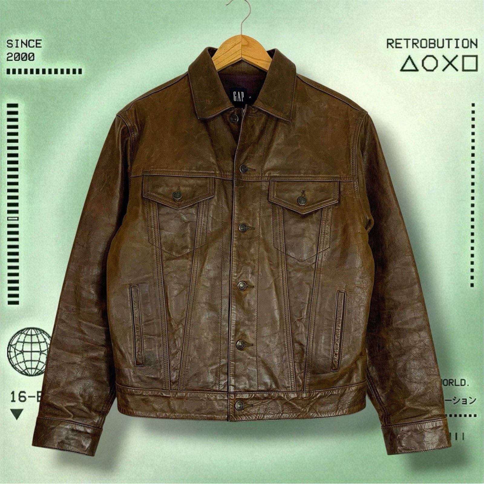 Gap Gap Vintage Brown Leather Jacket Genuine Leather Sz S | Grailed