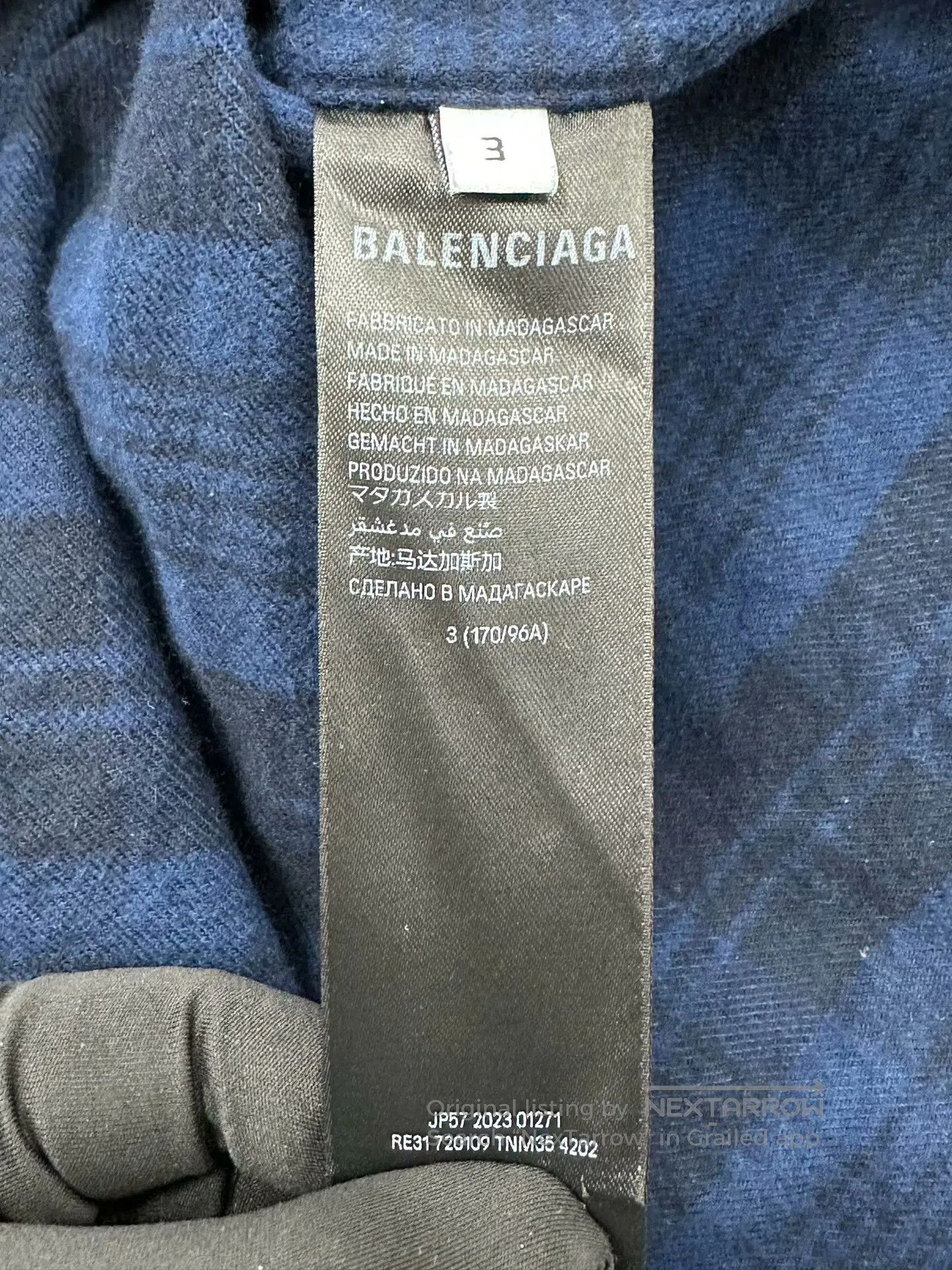 Balenciaga Balenciaga Blue Flannel Plaid Hooded Shirt Jacket| Size US L / EU 52-54 / 3 - 4 Thumbnail