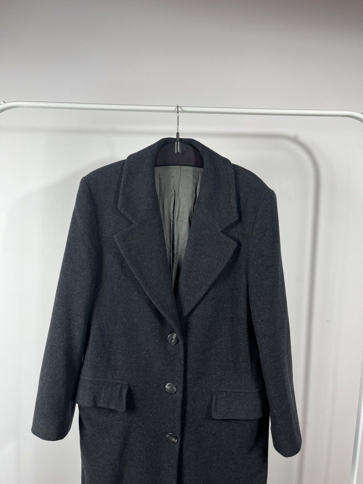 Other Vintage Women’s Italian Wool Coat Black Made in Italy Size L / US 10 / IT 46 - 2 Thumbnail