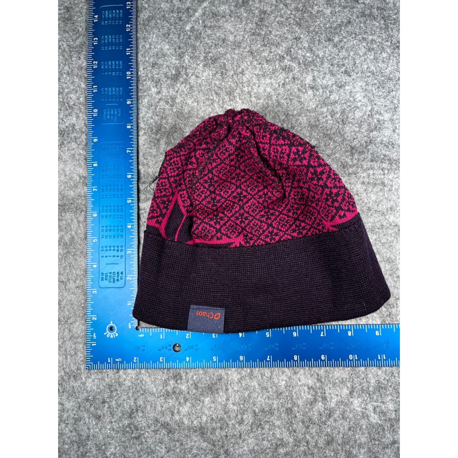 Vintage Chaos Beanie Adult One Size Pink Fair Isle Knit Acrylic Wool Blend Ski Outdoor Mens Size ONE SIZE - 6 Thumbnail