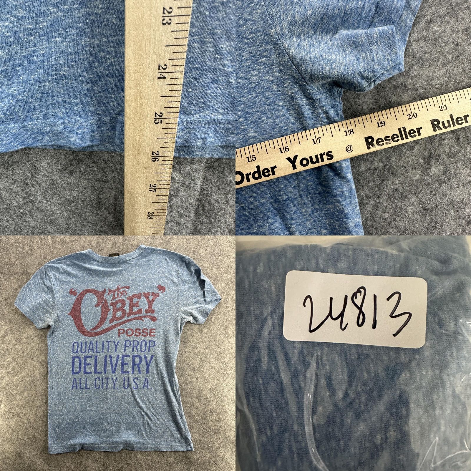 Obey Obey Shirt Made USA Mens Small Blue Heather Graphic Posse Delivery Soft Tee Size US S / EU 44-46 / 1 - 8 Thumbnail