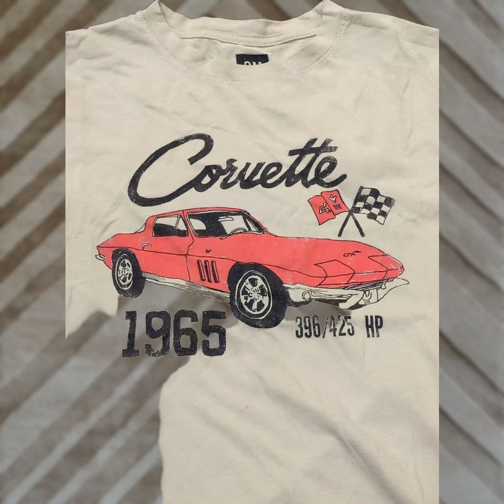 Vintage VINTAGE Chevy Corvette C2 Stingray T Shirt Ladies Medium Tan Beige GM Chevrolet 1965 Cars America Womens Size M / US 6-8 / IT 42-44 - 1 Thumbnail