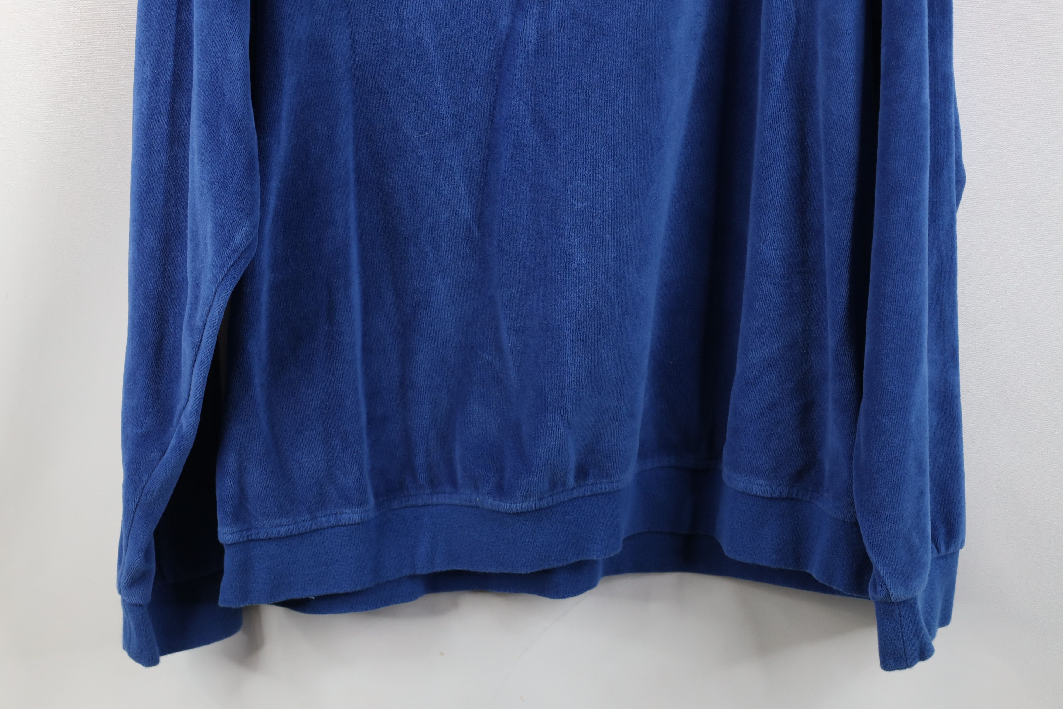 Vintage Vintage 90s Streetwear Velour Collared Pullover Sweater Size US L / EU 52-54 / 3 - 13 Thumbnail
