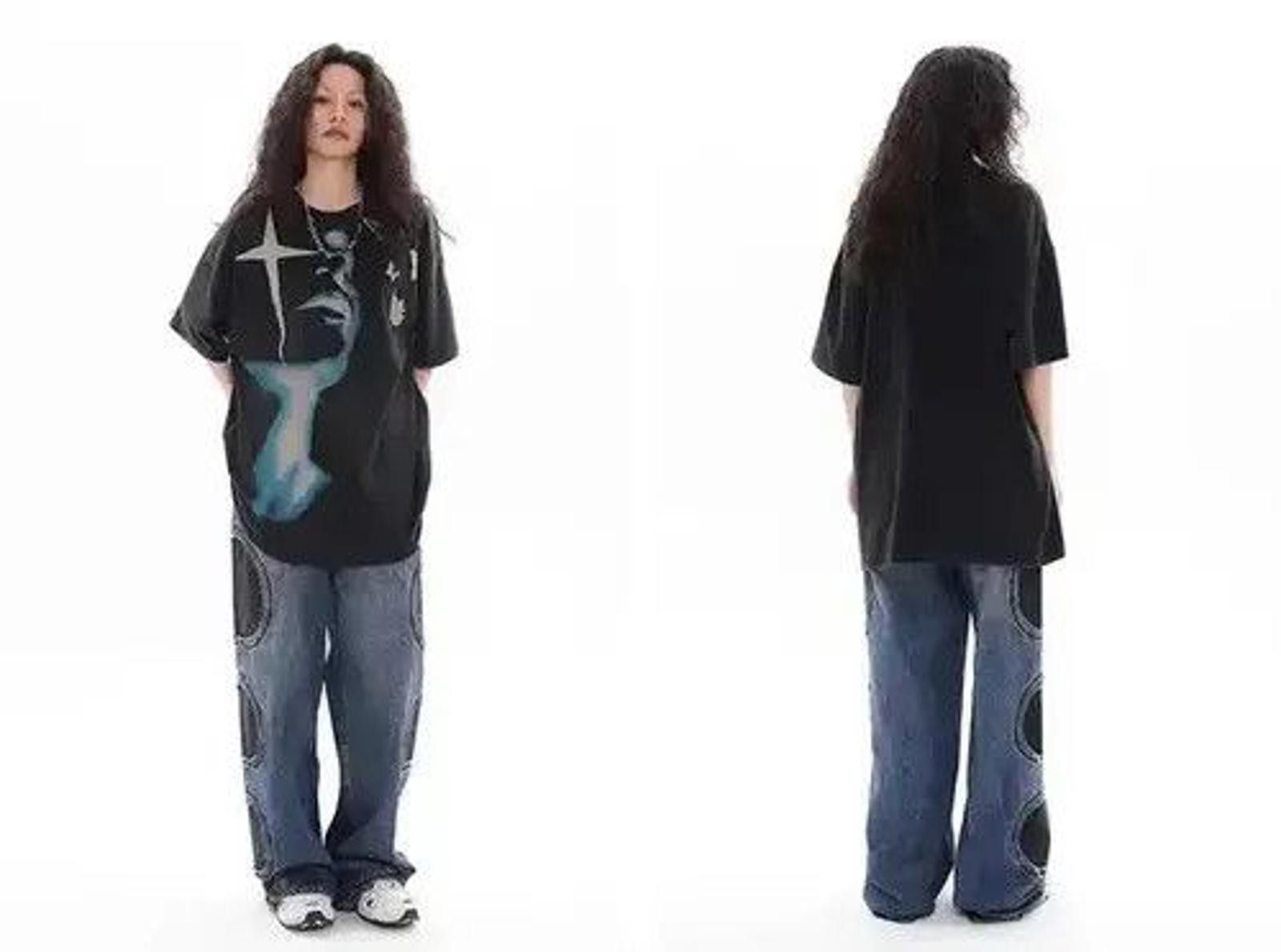 Other Artistic Graphic Oversized T-Shirt - Black Size US XL / EU 56 / 4 - 2 Thumbnail