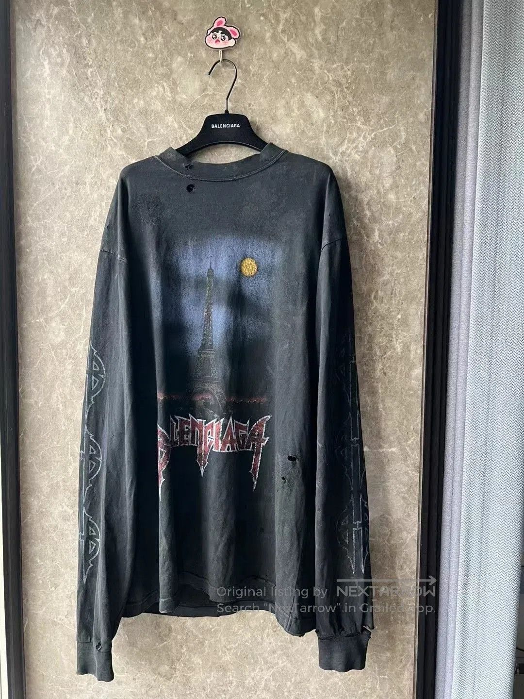 Balenciaga Balenciaga Distressed Eiffel Tower Longsleeve. Size US XXS / EU 40 - 1 Thumbnail