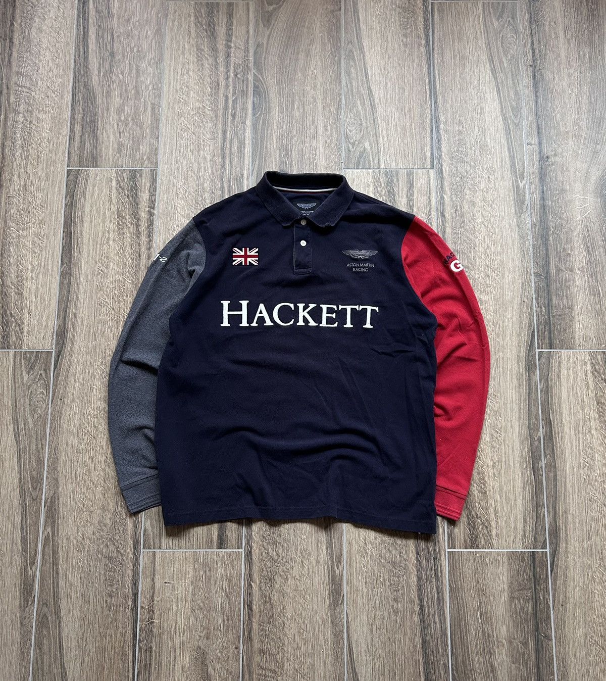 Hackett Vintage Hackett Aston Martin big logo long-sleeve shirt Size US XL / EU 56 / 4 - 1 Thumbnail