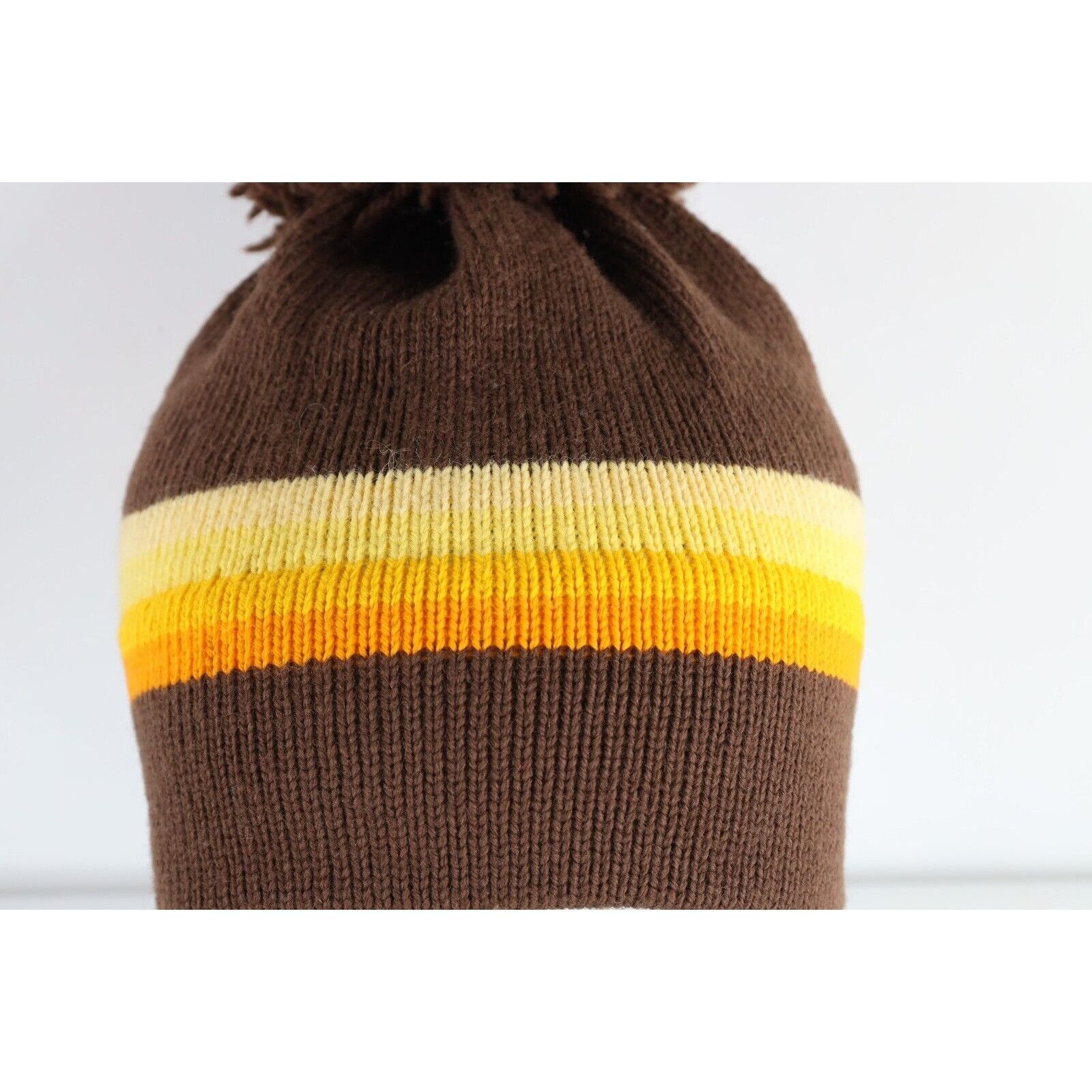 Vintage Vintage 70s Mid Century Modern MCM Striped Wool Knit Hat Size ONE SIZE - 2 Thumbnail