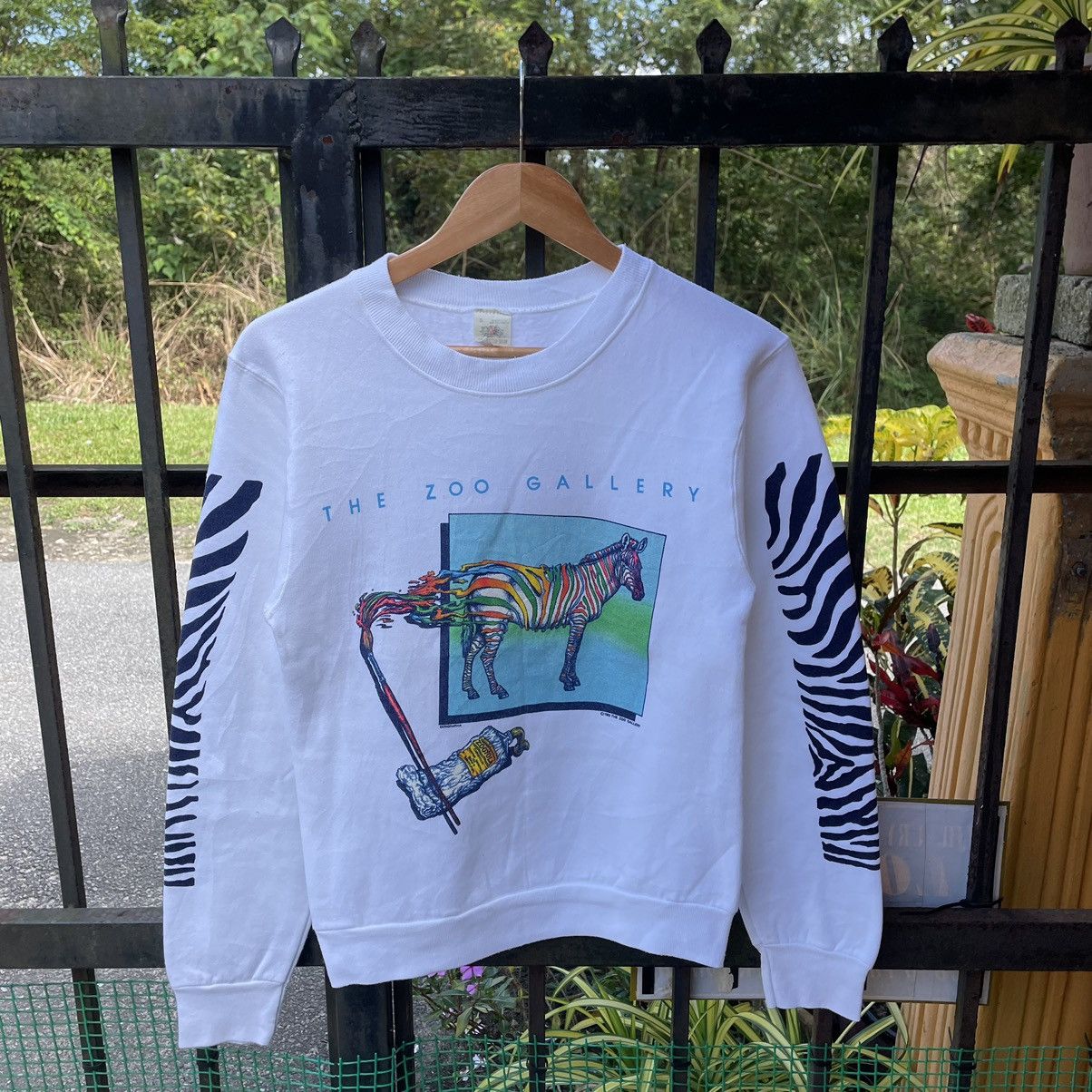 Fruit Of The Loom × Habitat × Vintage 🔥Vintage 1983 The Zoo Gallery Zebra Habitat Sweatshirts Size US XS / EU 42 / 0 - 1 Thumbnail