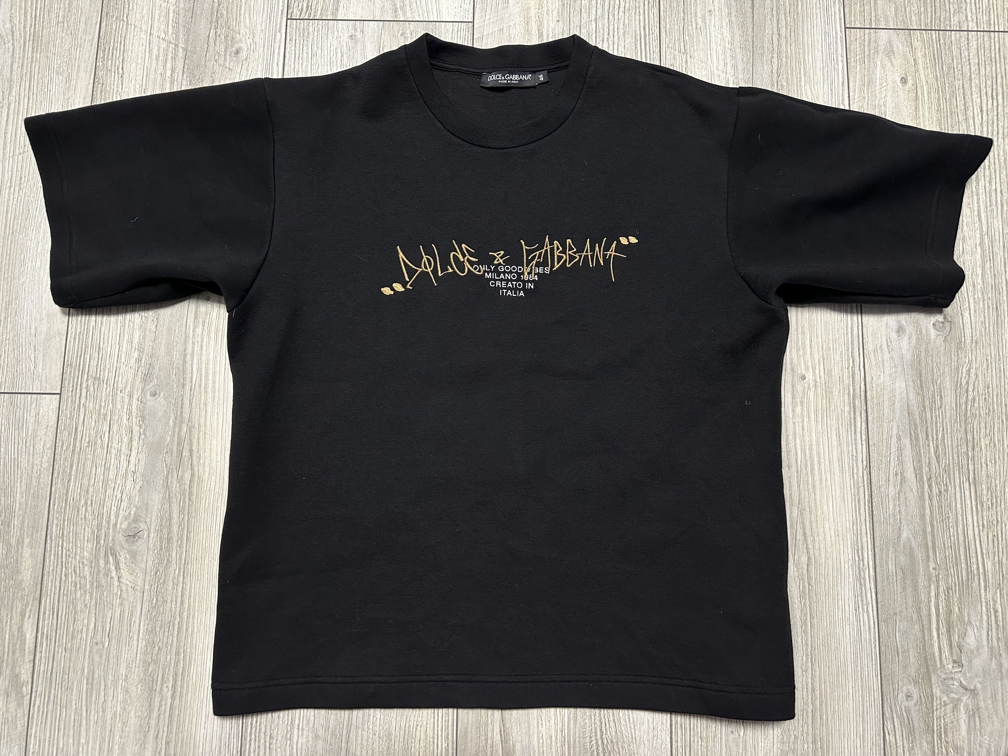 Dolce & Gabbana DOLCE & GABBANA T-shirt Black Logo Cotton Crewneck IT46 / S Size US S / EU 44-46 / 1 - 1 Thumbnail