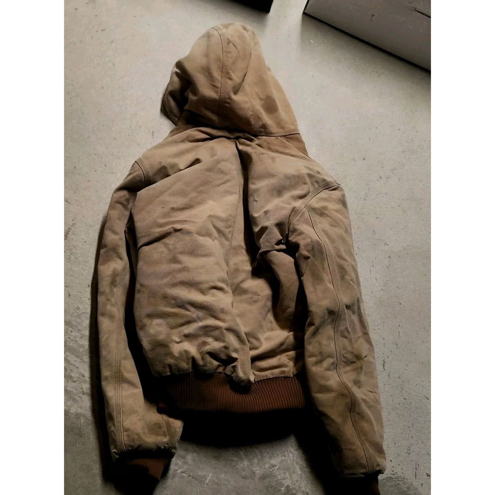 Carhartt VINTAGE Carhartt Jacket Hooded Canvas Beiges Crew Bomber Jacket L Big & Tall Mens Short Size US L / EU 52-54 / 3 - 2 Thumbnail