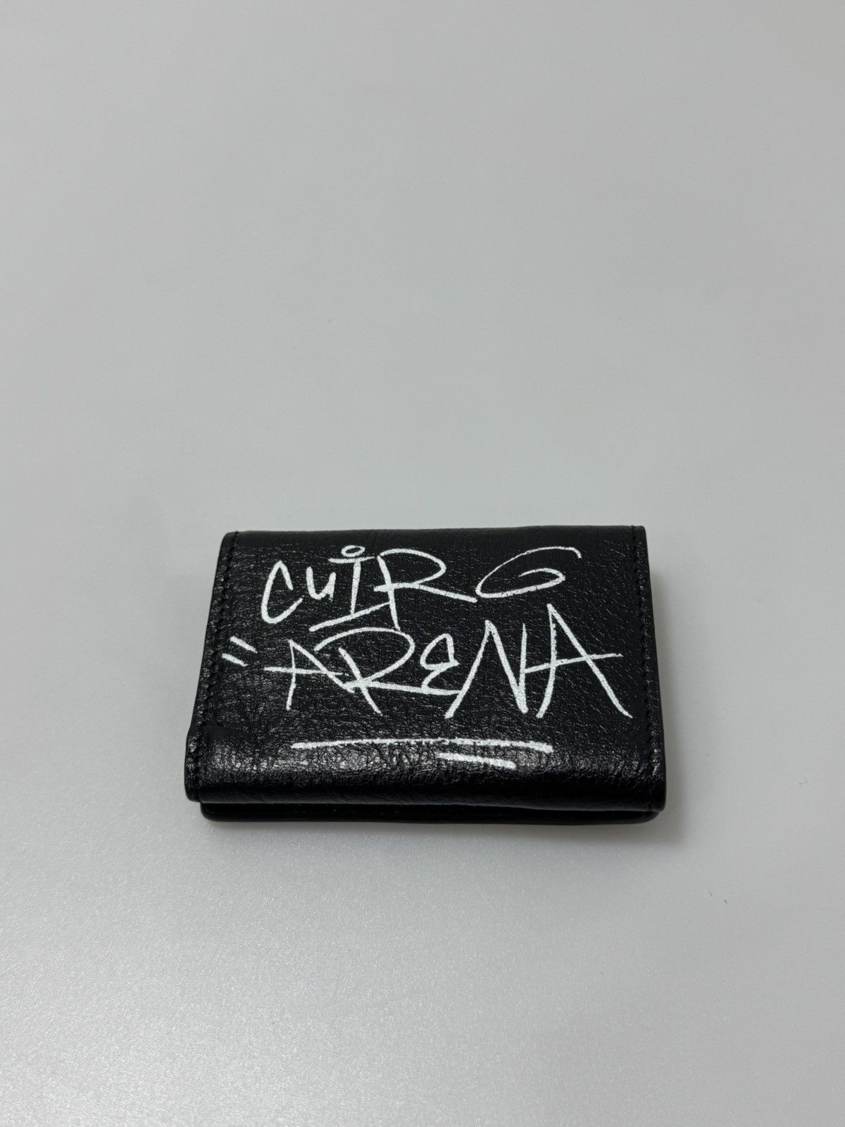 Balenciaga Balenciaga Graffiti Papier Flap Leather Mini Wallet Black Size ONE SIZE - 2 Thumbnail