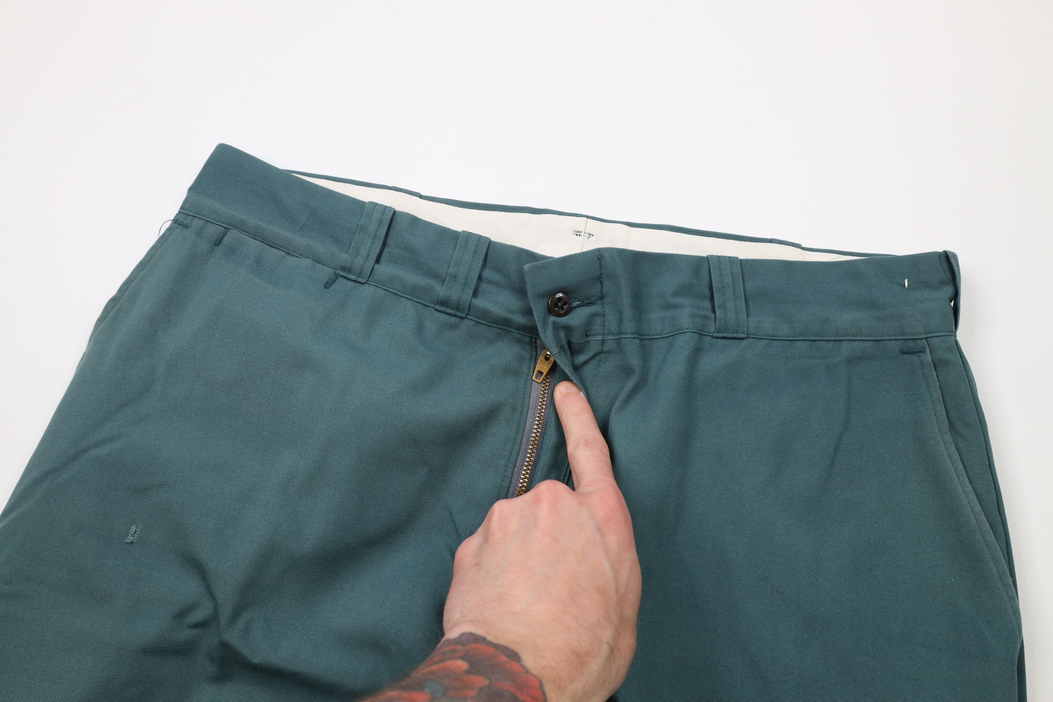 Vintage 70s Big Mac Mechanic Work Wide Leg Pants Green USA