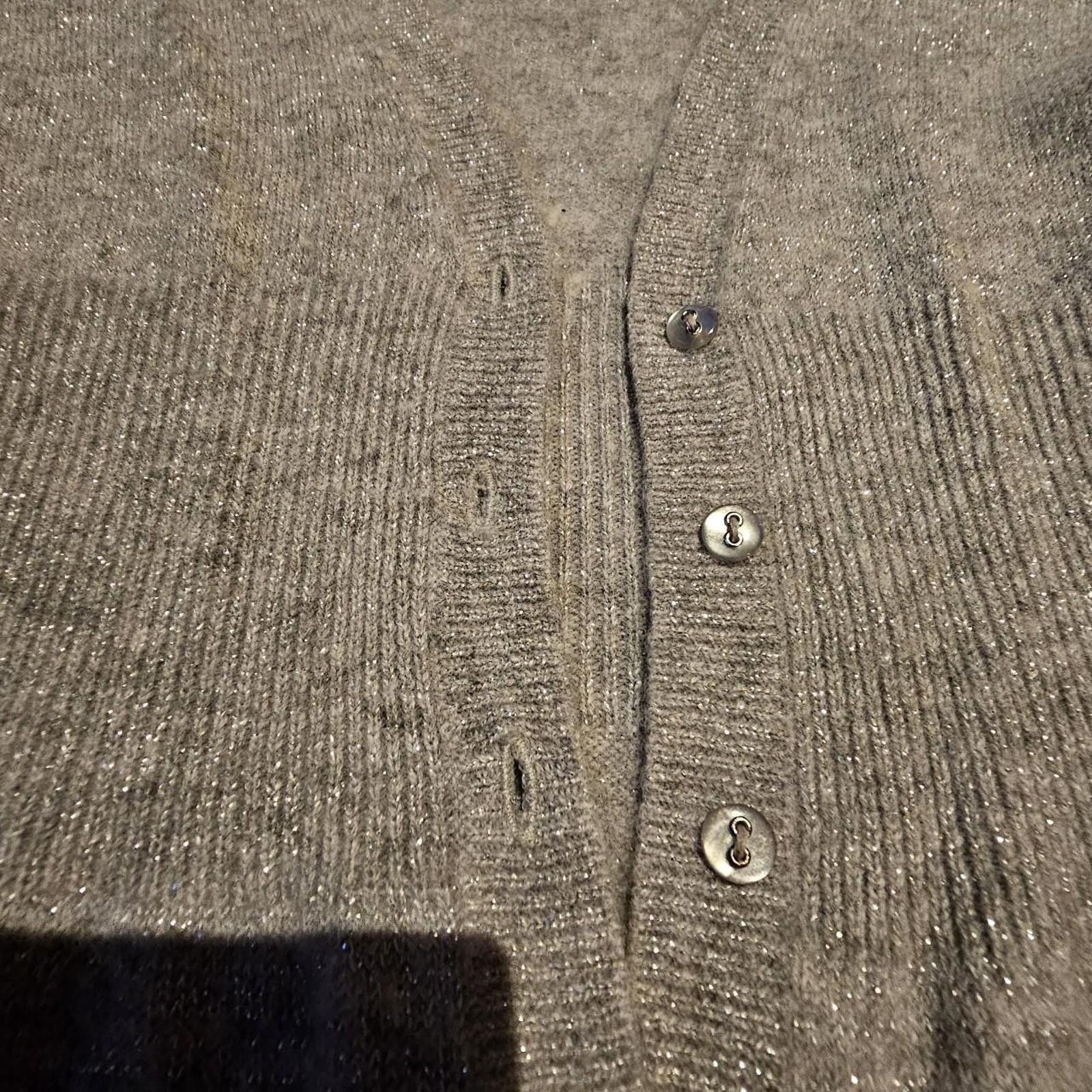 Designer THE LIMITED Women's Silver Cardigan Size XS / US 0-2 / IT 36-38 - 7 Thumbnail
