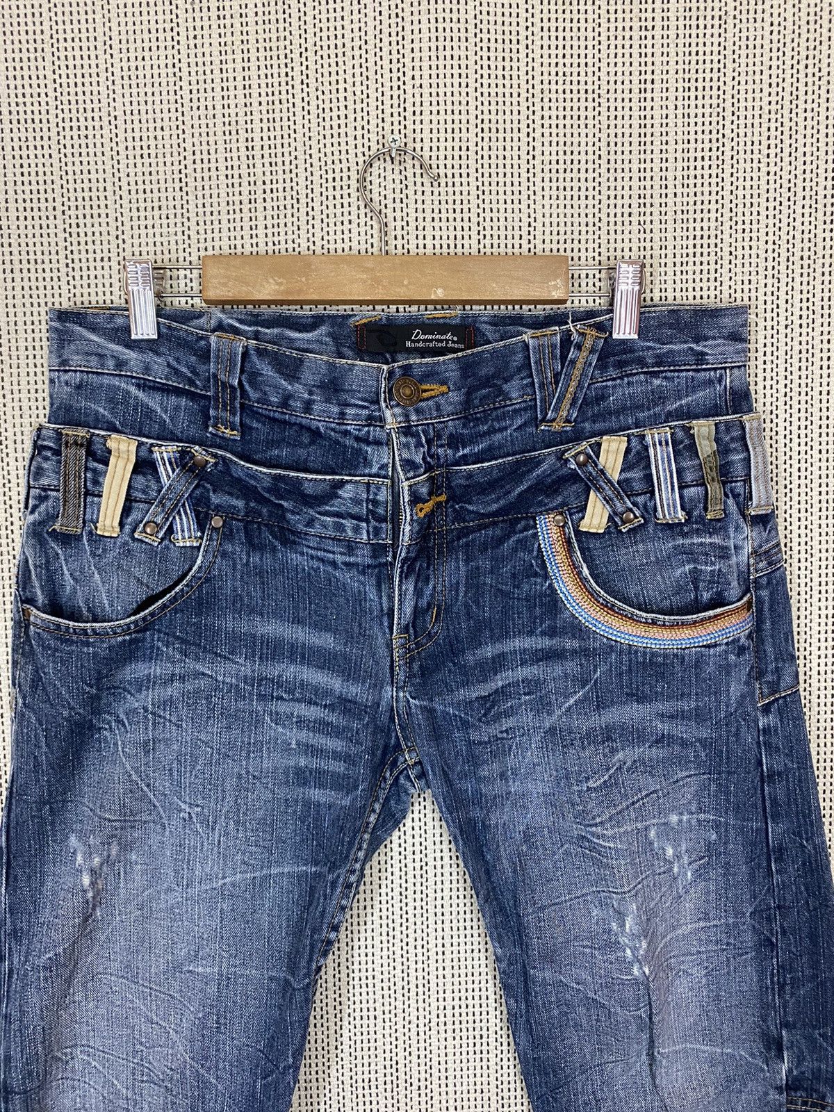 Japanese Brand Daminate handcrafted jean double waist Size US 35 - 12 Thumbnail