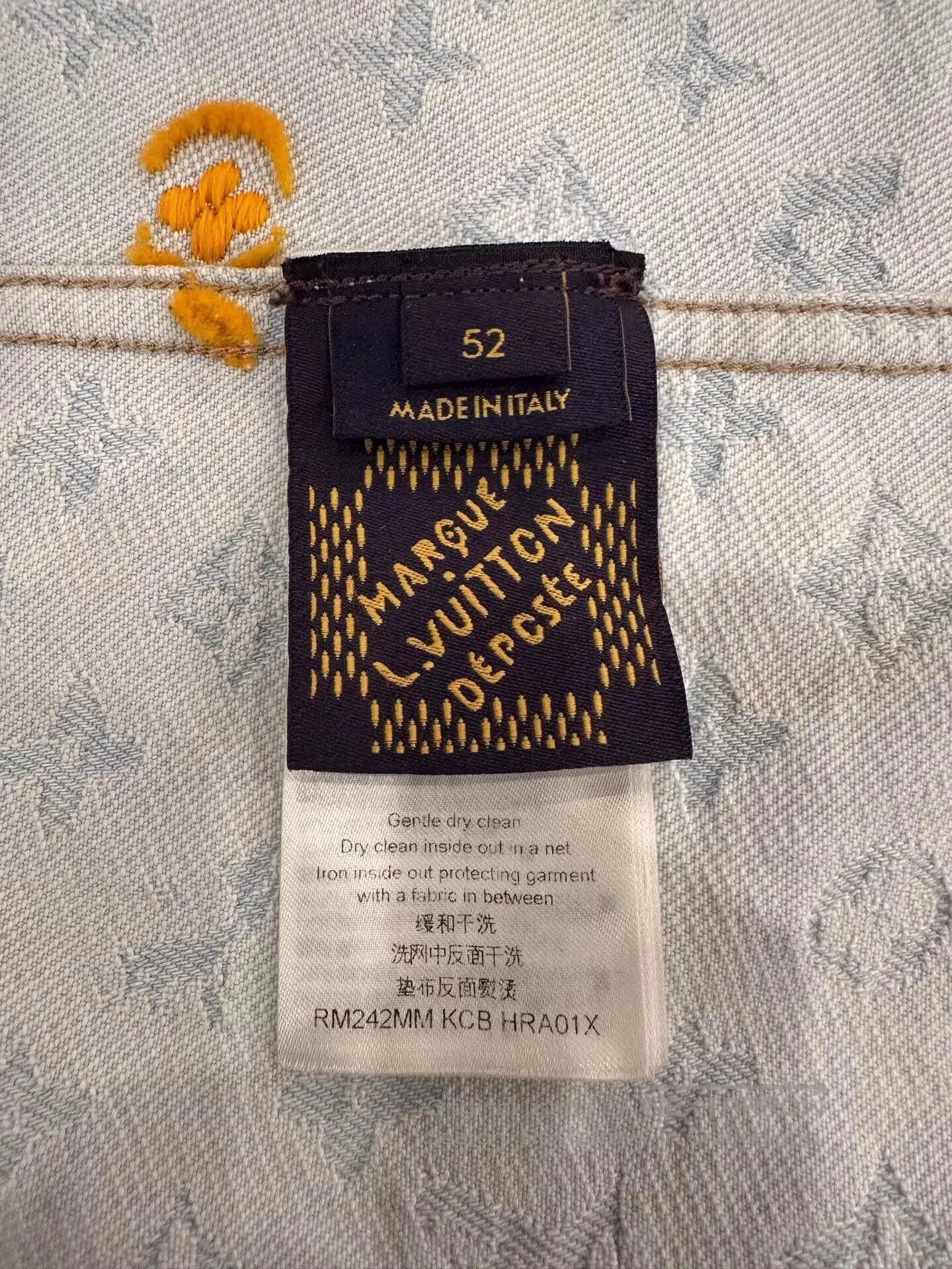 Louis Vuitton Blue Denim Jacket with Embroidered Patterns - L. Size US L / EU 52-54 / 3 - 7 Thumbnail