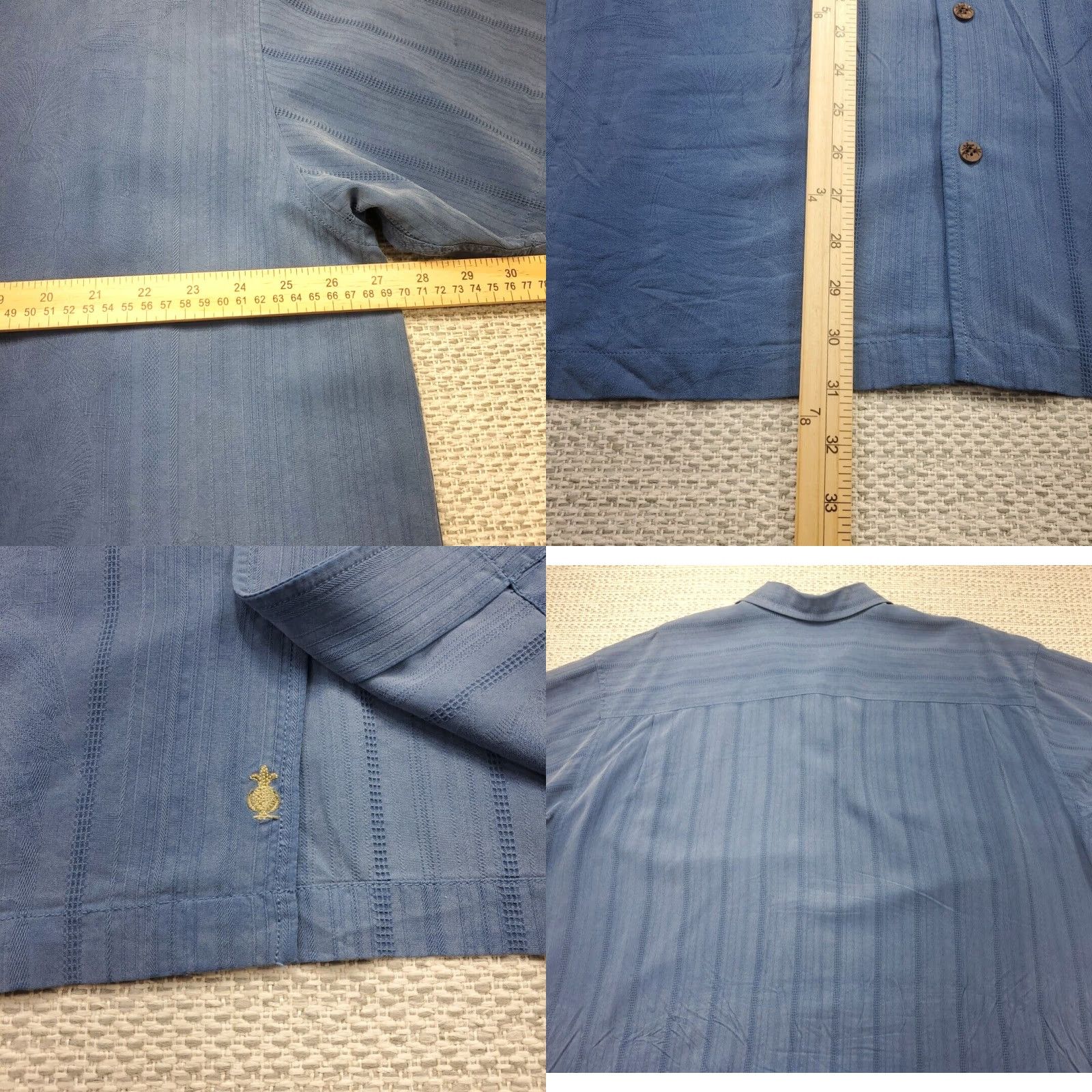 Tommy Bahama Tommy Bahama Shirt Mens 2XL Silk Blue Floral Stripe Pattern Camp Hawaiian Button-Up Casual Size US XXL / EU 58 / 5 - 8 Thumbnail