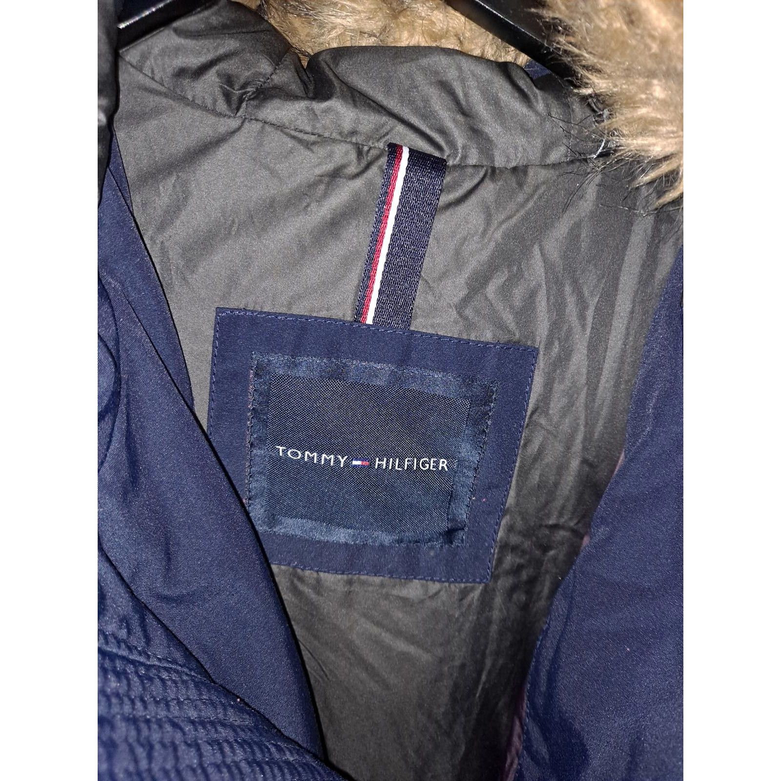 Tommy Hilfiger Tommy Hilfiger Blue Long Puffer Coat with Faux Fur Hood Size Size US XL / EU 56 / 4 - 3 Thumbnail