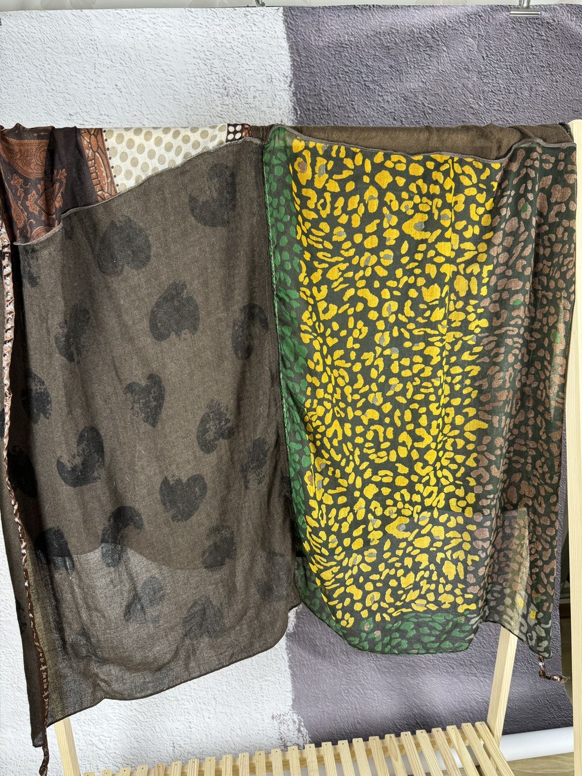 Other Fou de Lou Belgium designer multiprint big scarf vintage Size ONE SIZE - 10 Thumbnail