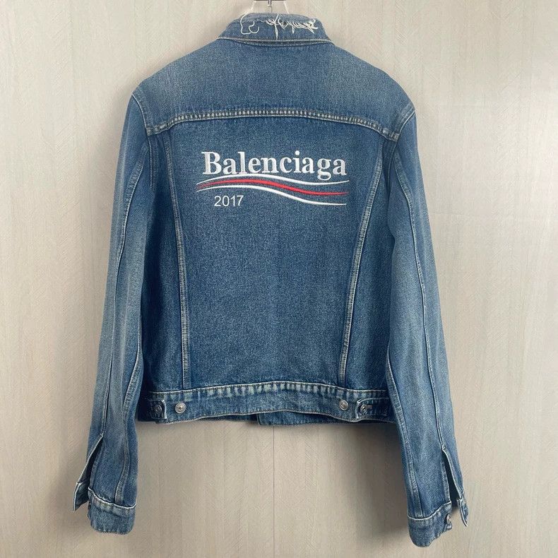 Balenciaga Balenciaga Coke Blue Destruction Denim Jacket Size US S / EU 44-46 / 1 - 3 Thumbnail