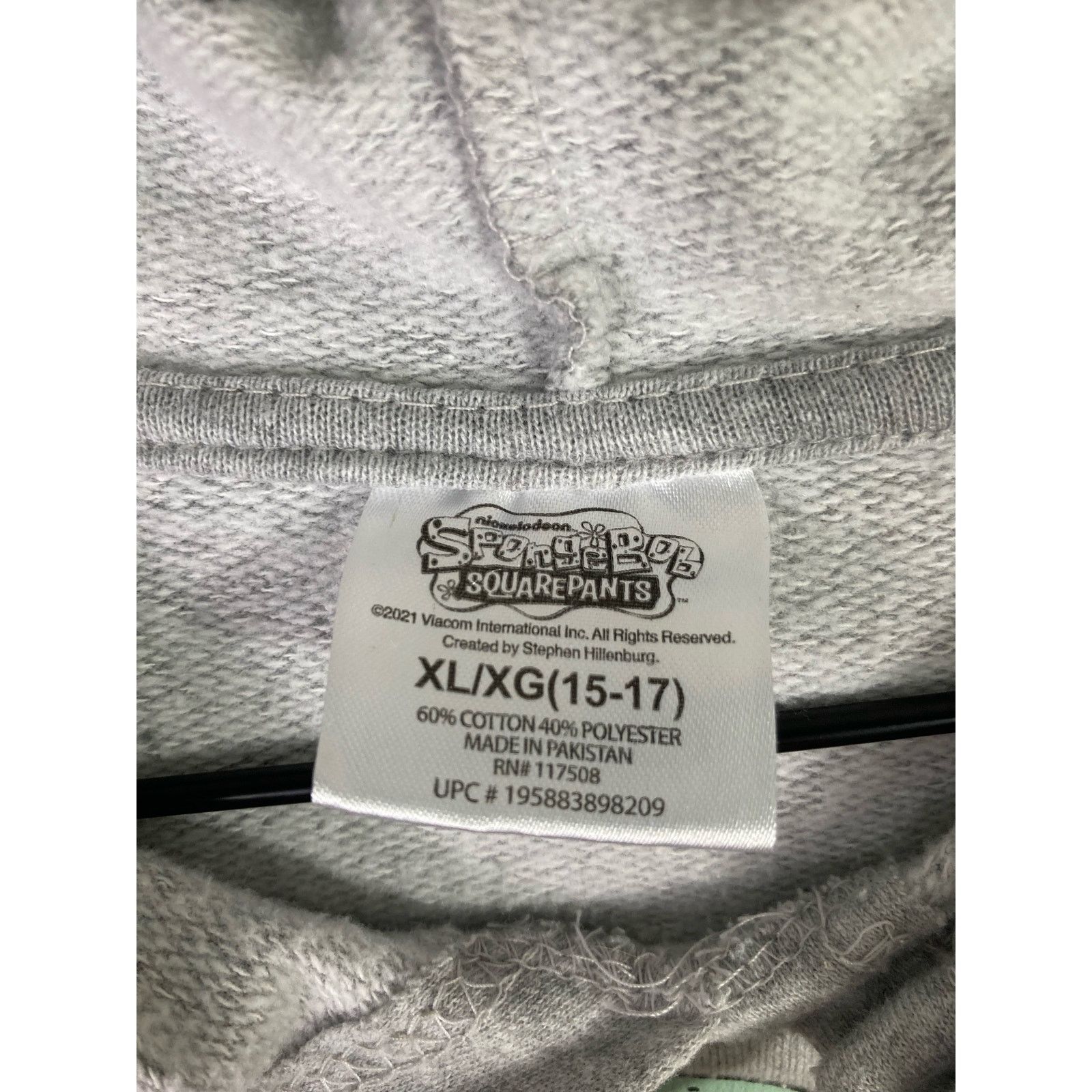 Nickelodeon Nickelodeon SpongeBob Hoodie Gray XL Unisex Adult Pullover Size US XL / EU 56 / 4 - 3 Thumbnail