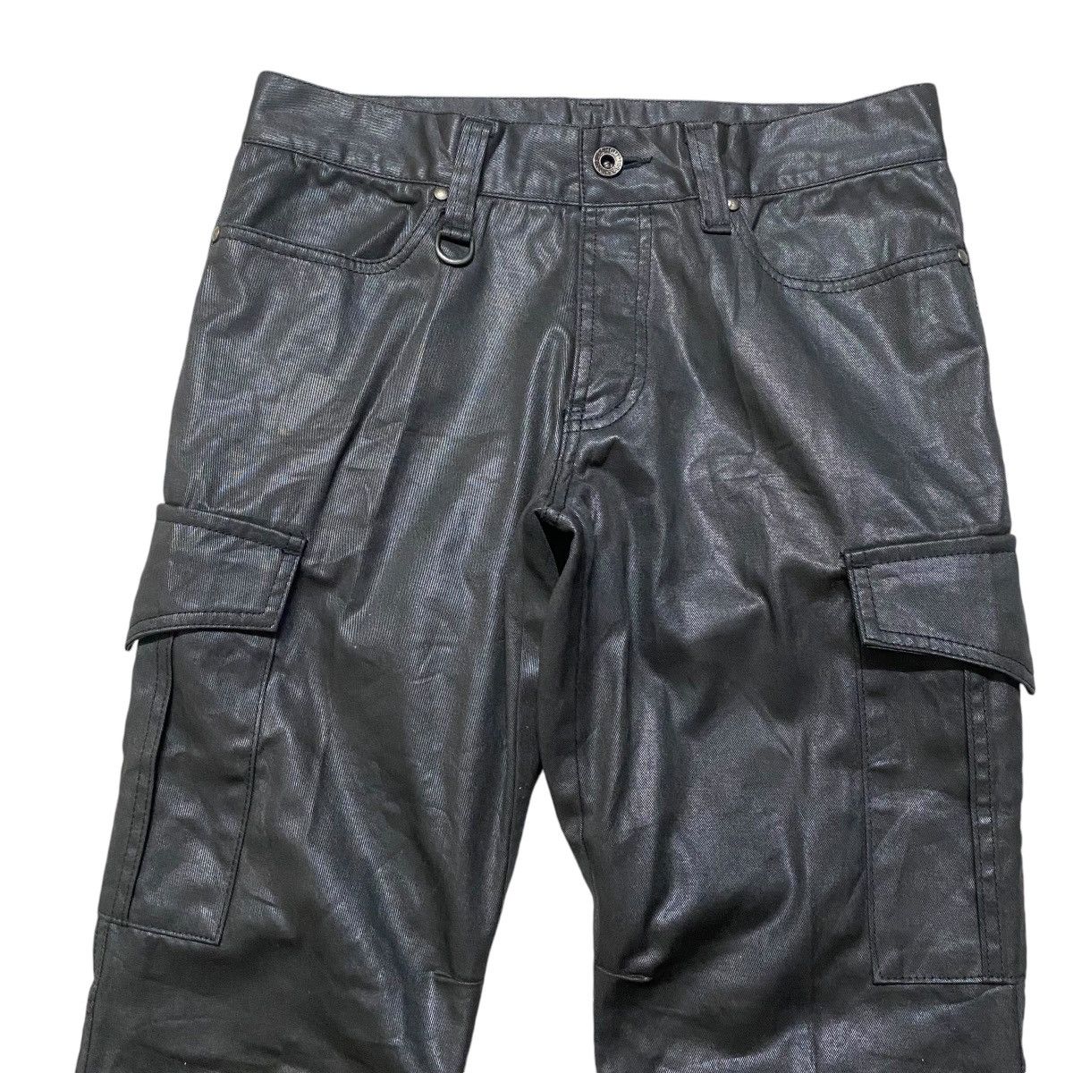 5351 POUR LES HOMMES 5351 Pour Les Hommes Black Waxed Cargo Pants Size US 30 / EU 46 - 5 Thumbnail