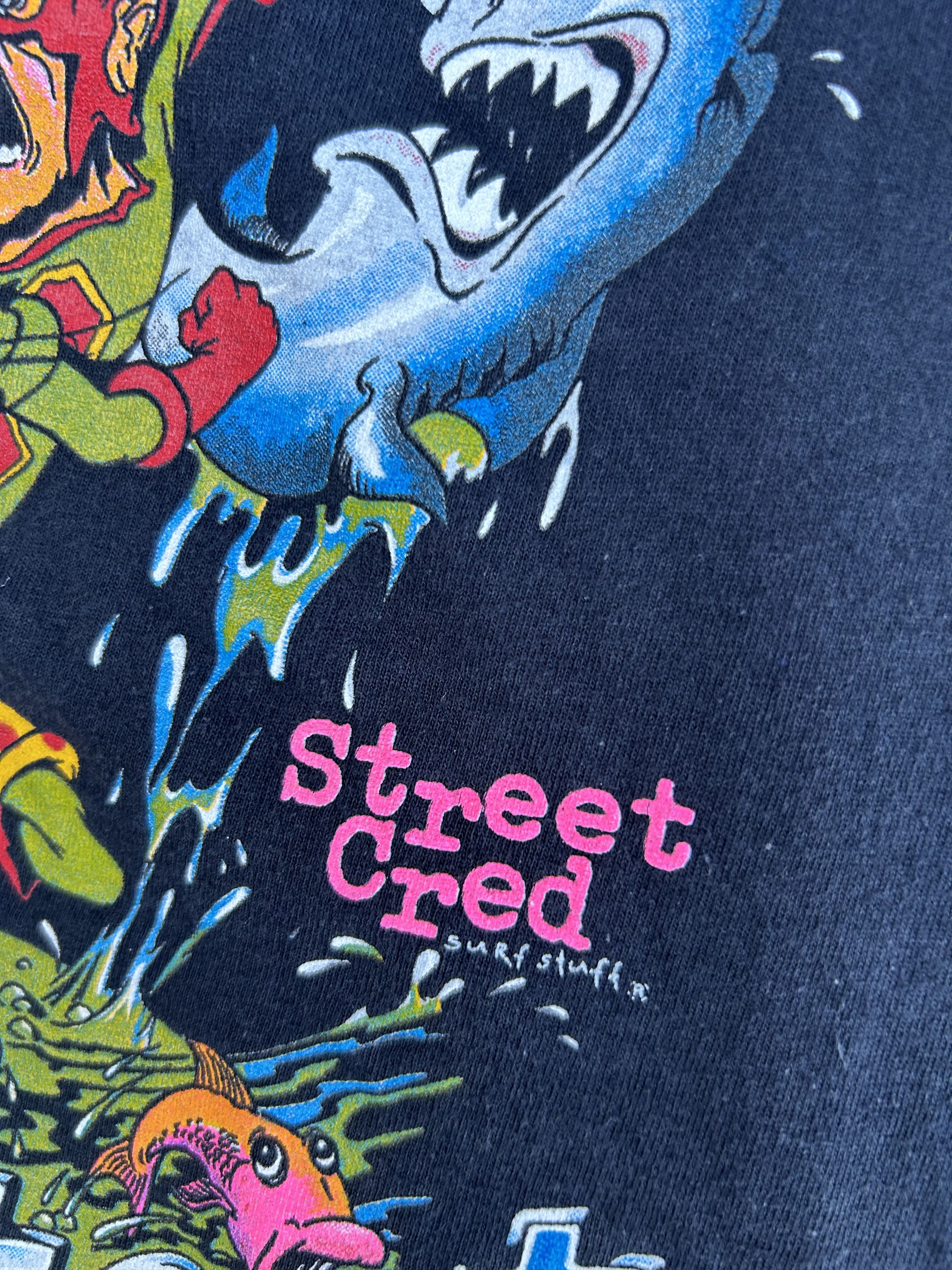 Vintage Vintage 90s Street Cred To Surf And Protect Comics T-shirt Size US XS / EU 42 / 0 - 11 Thumbnail