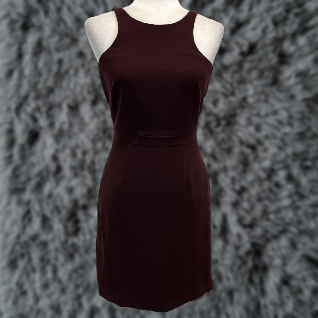 J.Crew J. Crew Sleeveless Sheath Dress Sz 00 Womens Burgundy Brown Lined Career Dress Size XXS / US 00 / IT 34 - 1 Thumbnail