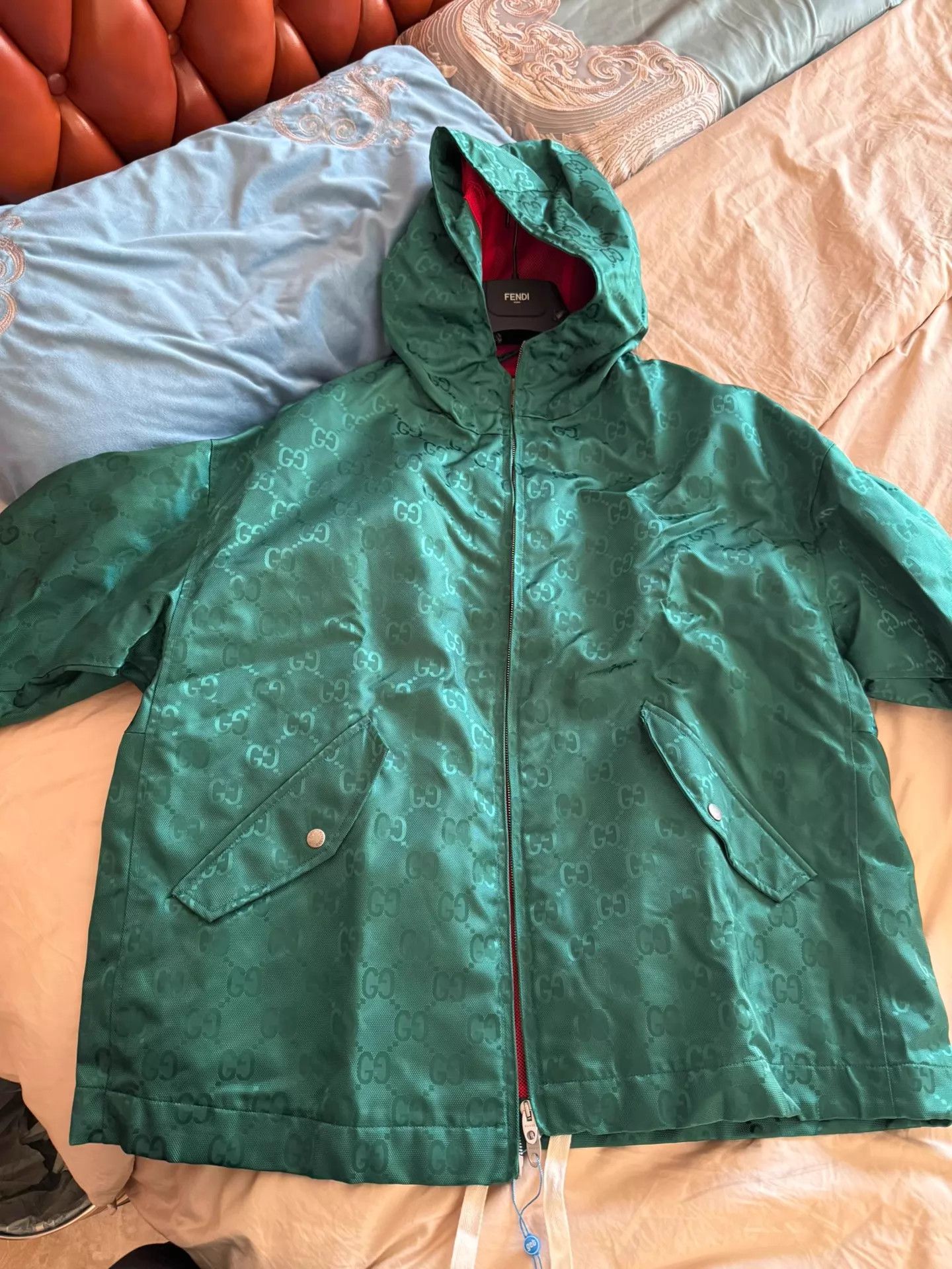 Gucci Gucci Full Logo Green Jacket Size 50 Size US M / EU 48-50 / 2 - 1 Thumbnail