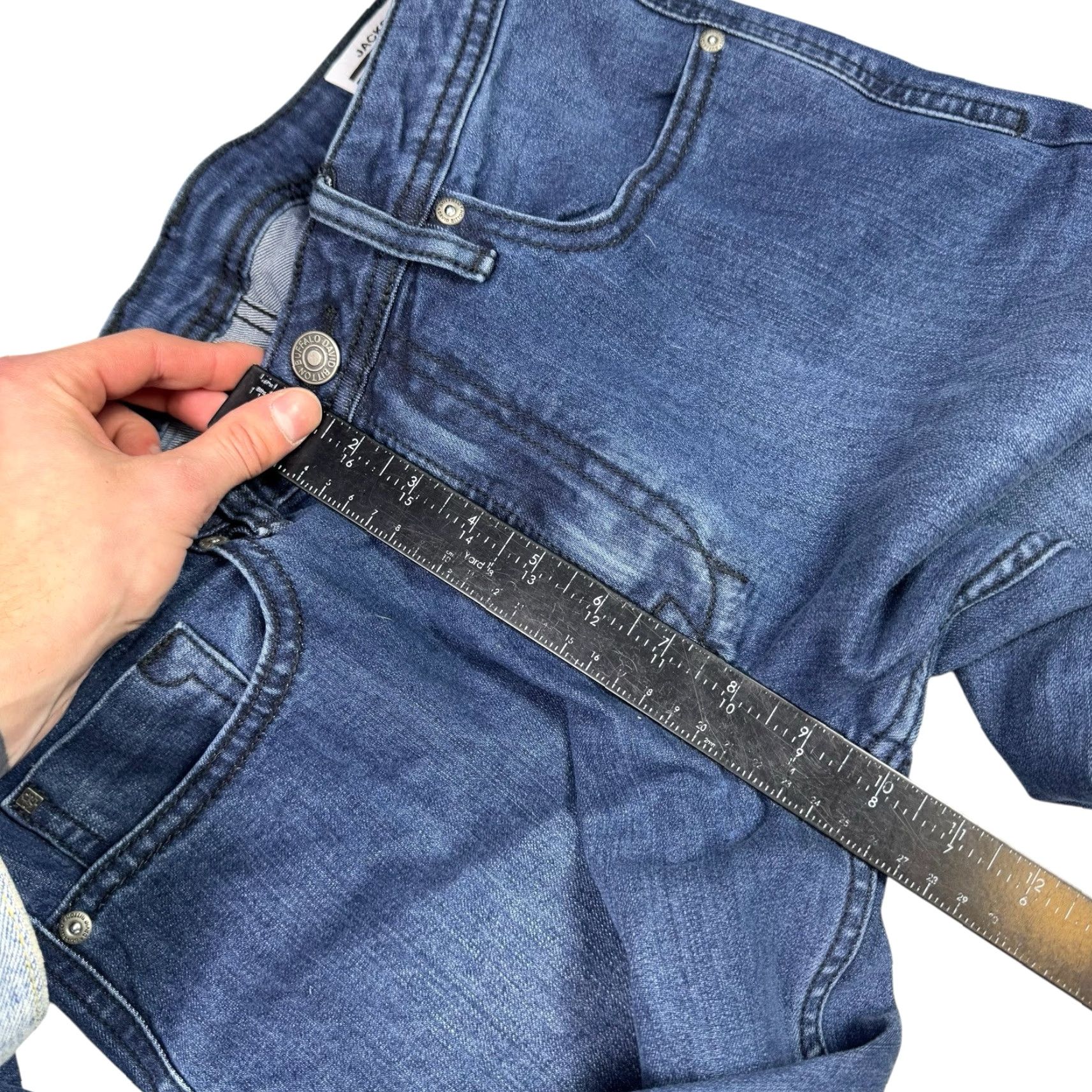 Buffalo David Bitton Buffalo David Bitton Jeans Slim Straight Jeans Mens 32x34 Denim Blue 5-Pocket Logo 90s Cowboy Pattern: Solid Shirt? Size US 32 / EU 48 - 5 Thumbnail