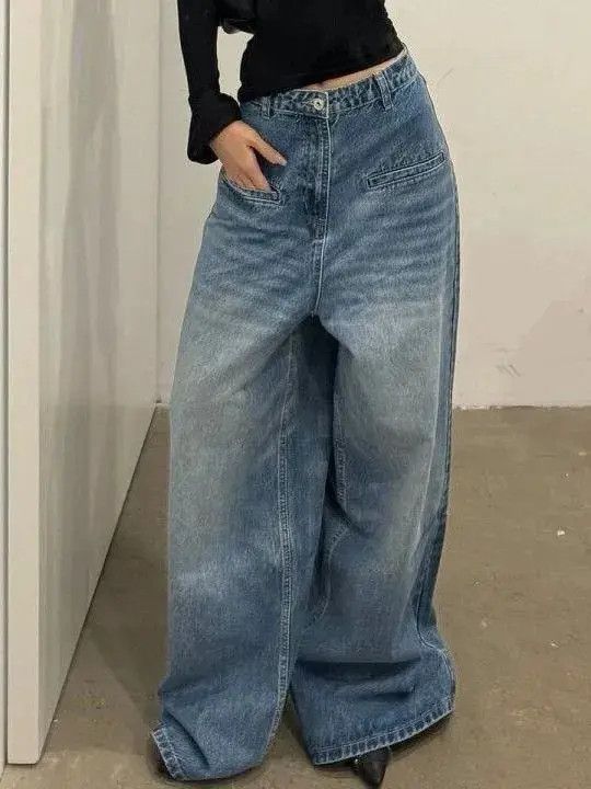 Japanese Brand Straight tube loose washed denim jeans Size US 32 / EU 48 - 5 Thumbnail