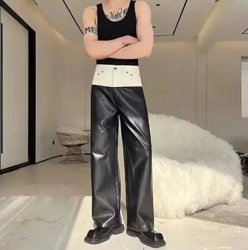 Jean LEATHER PANTS Size US 28 / EU 44 - 1 Thumbnail