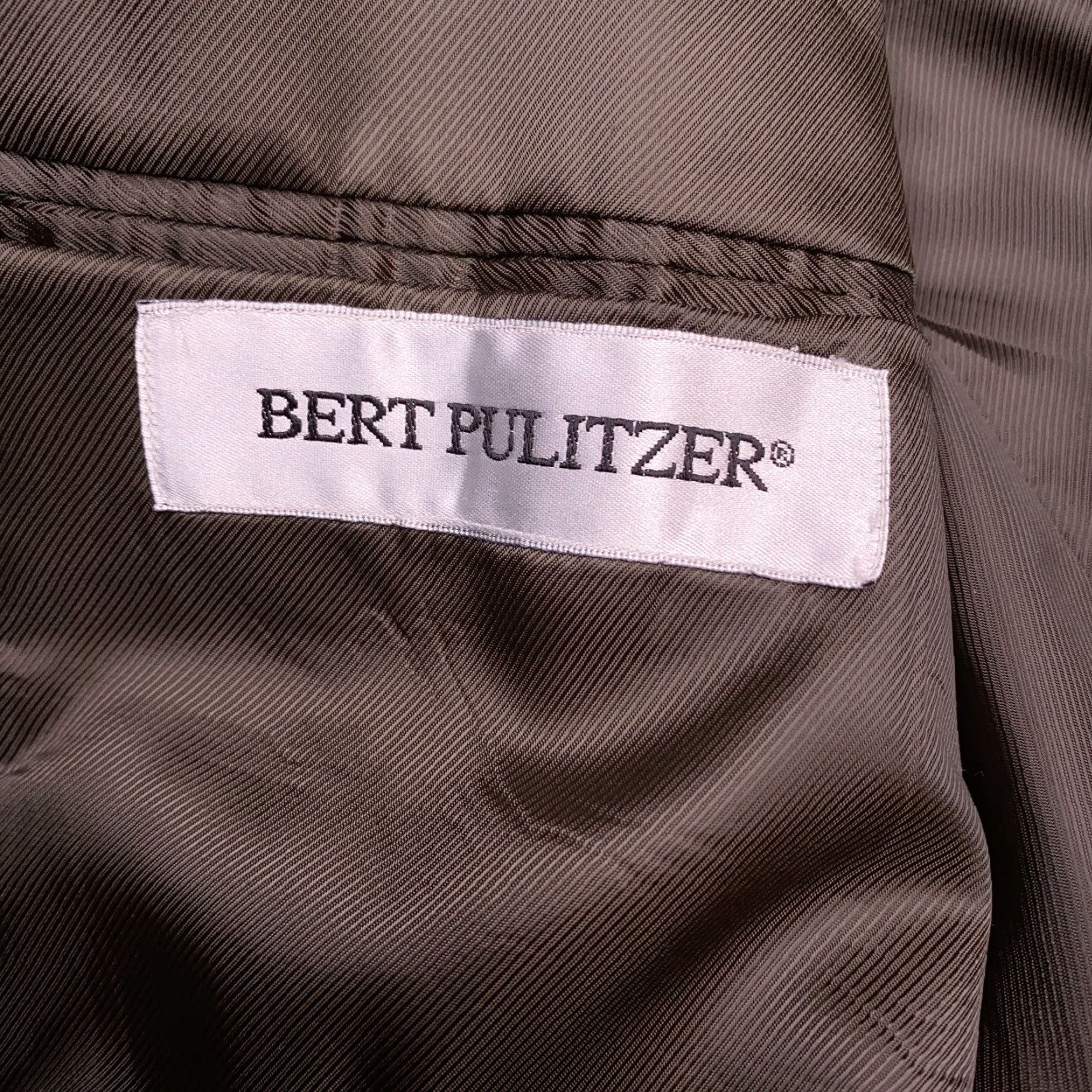 Vintage VINTAGE Bert Pulitzer Blazer Jacket Brown Plaid Wool 46 Long Single-Breasted Notch Lapel Men Regular Suit Coat Size 46R - 7 Thumbnail