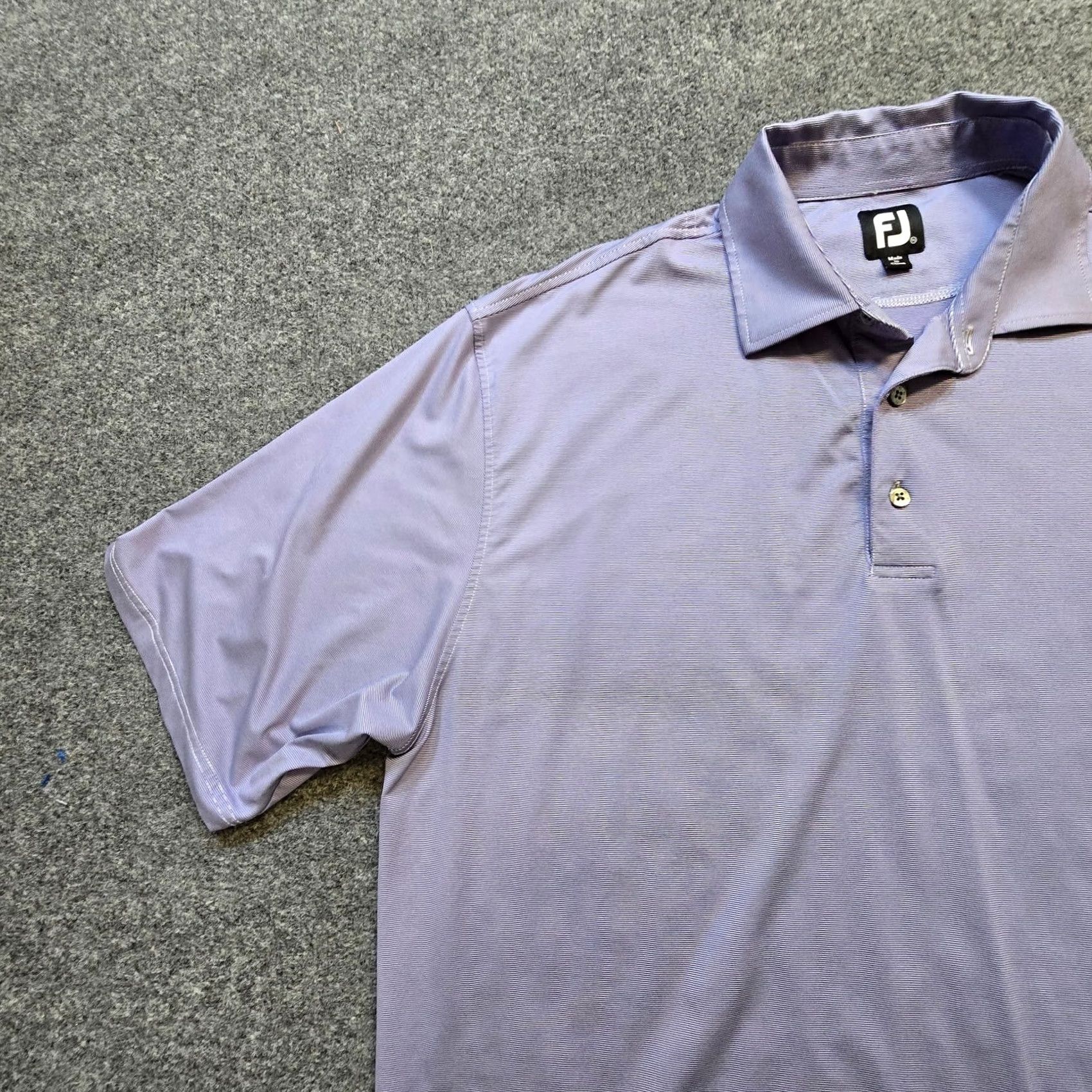 Footjoy FootJoy Shirt Polo Mens 2XL Purple Striped Golf Performance Stretch Casual Basic Polo Shirt Men Purple 2XL Size US XXL / EU 58 / 5 - 4 Thumbnail