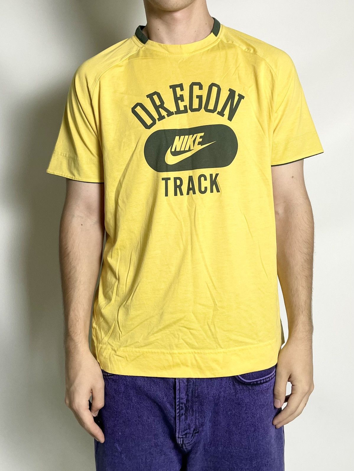 Nike Nike 🇧🇷 Vintage Oregon track yellow green jersey tee shirt Size US XL / EU 56 / 4 - 1 Thumbnail