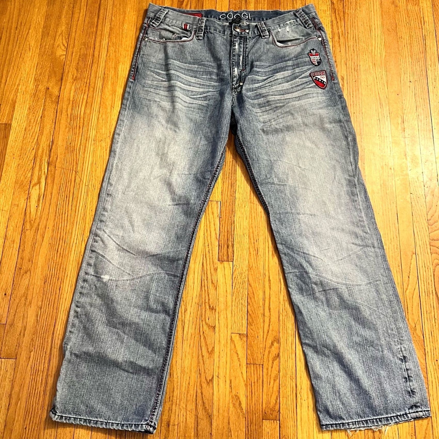 Coogi VINTAGE Coogi Jeans Men 38 x 34 Patch Baggy Embroidered Grunge Y2K Hip-Hop Straight Mens Size US 38 / EU 54 - 2 Thumbnail