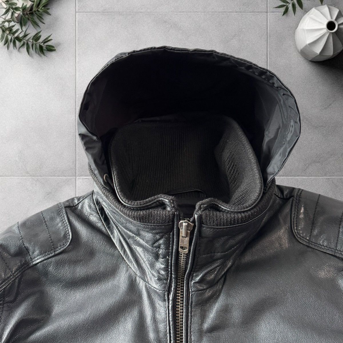 Diesel Diesel Leather Jacket Model J-BO-2 Black Biker Avirex Style Size US XXL / EU 58 / 5 - 6 Thumbnail