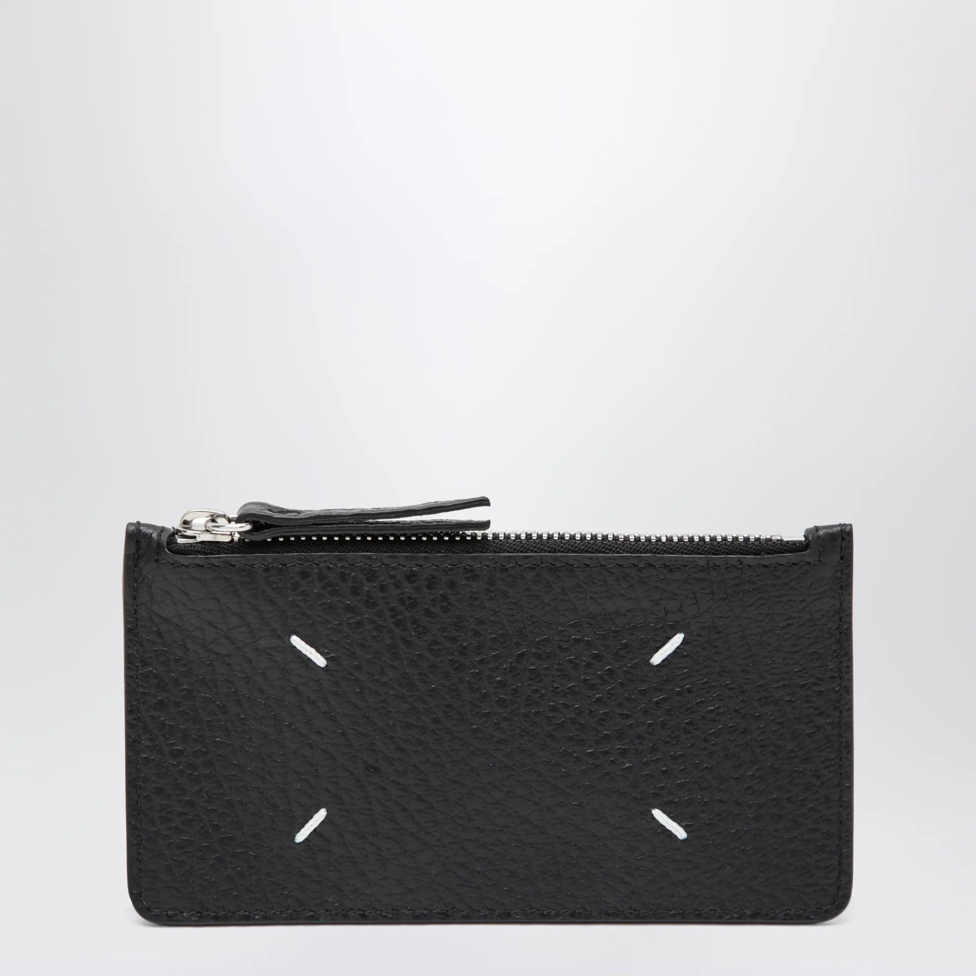 Maison Margiela o1d2blof0526 Size: OS / Four Stitches Zip Card Holder Black Size ONE SIZE - 1 Thumbnail