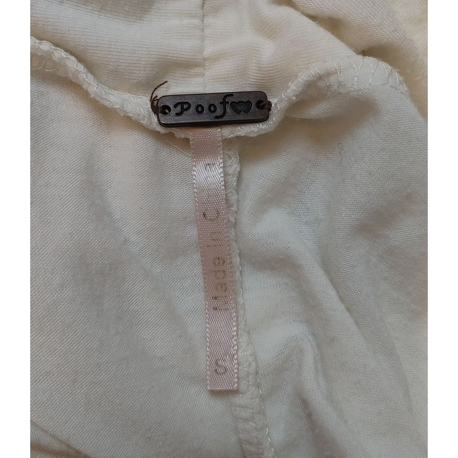 Other POOF Womens S Beige Ruched Sleeves Open Front Cardigan Sweat Size S / US 4 / IT 40 - 3 Thumbnail