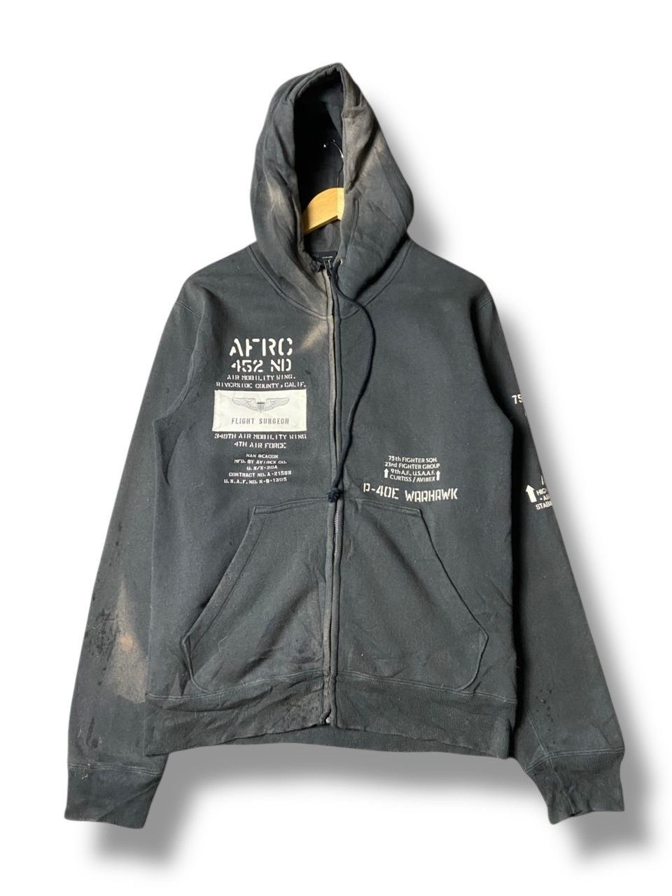 Avirex Avirex Flight Surgeon Zip Up Hoodie Jacket (170) Size US M / EU 48-50 / 2 - 1 Thumbnail