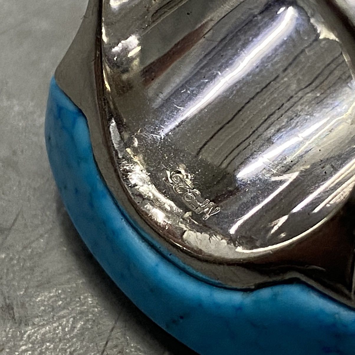 Kapital × Vintage Vtg Sterling Silver Turquoise Square Chunky Signet Ring Size ONE SIZE - 6 Thumbnail