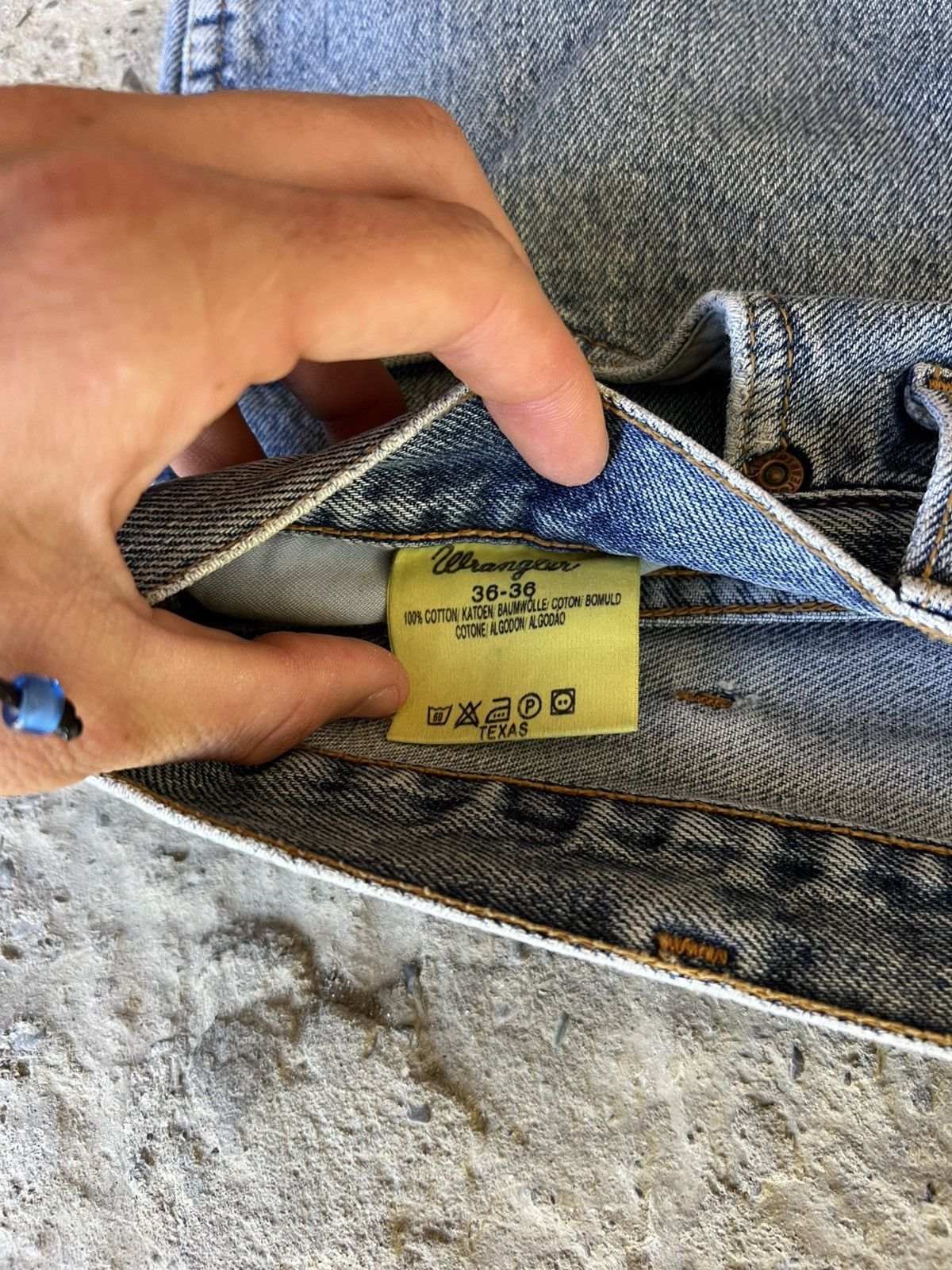 Wrangler 🔥VTG BAGGY RICK OWENS JUNYA STYLE FLARED KAPITAL STYLE JEANS Size US 36 / EU 52 - 5 Thumbnail