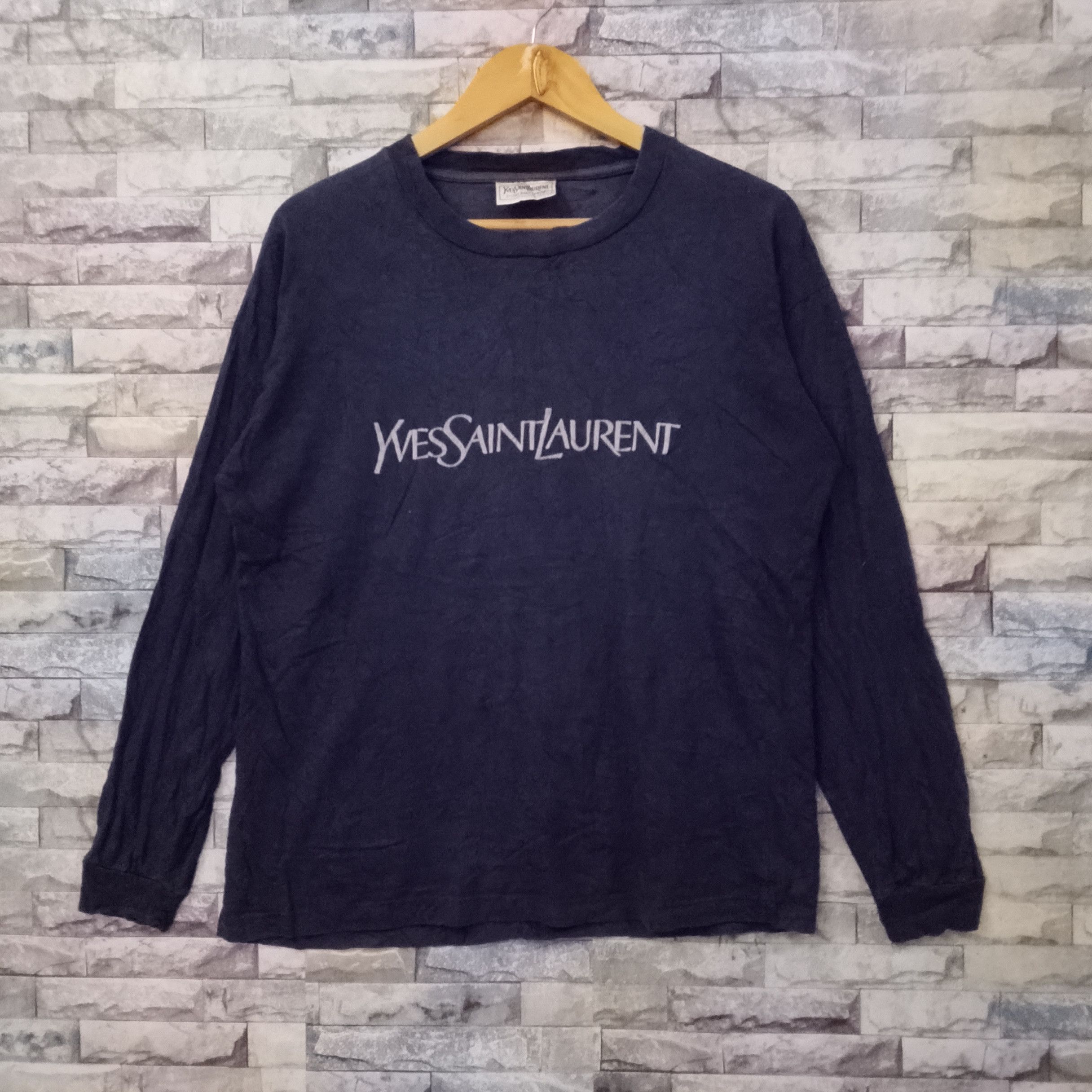 Vintage YSL Yves Saint Laurent Spellout Long Sleeved Tee