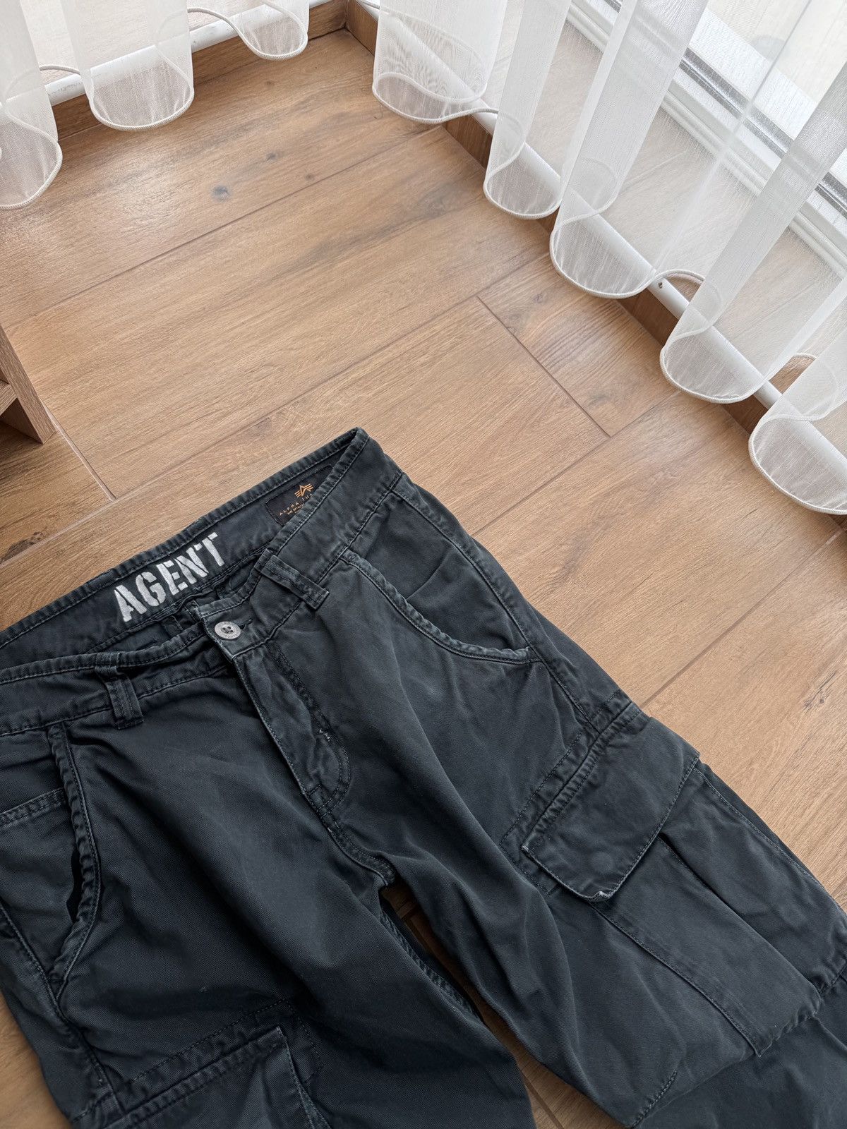Alpha Industries × Vintage Vintage Alpha Industries Black Streetwear Cargo Pants Size US 32 / EU 48 - 6 Thumbnail