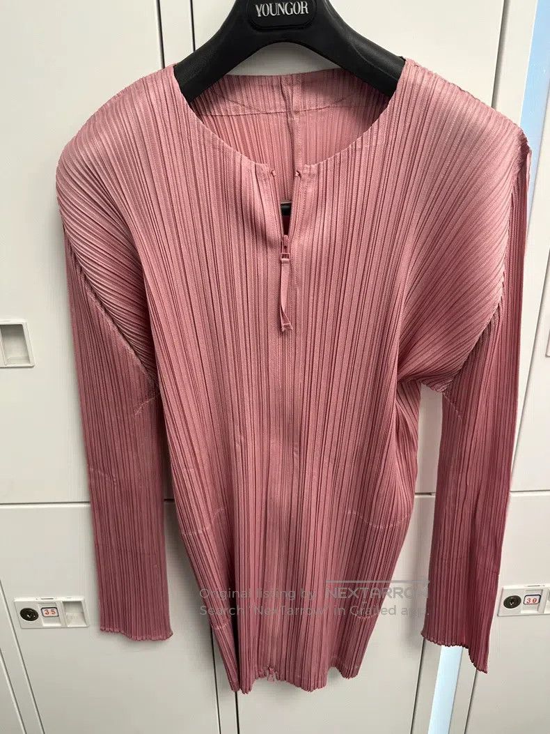 Issey Miyake Issey Miyake Pink Zip Cardigan Size L / US 10 / IT 46 - 1 Thumbnail
