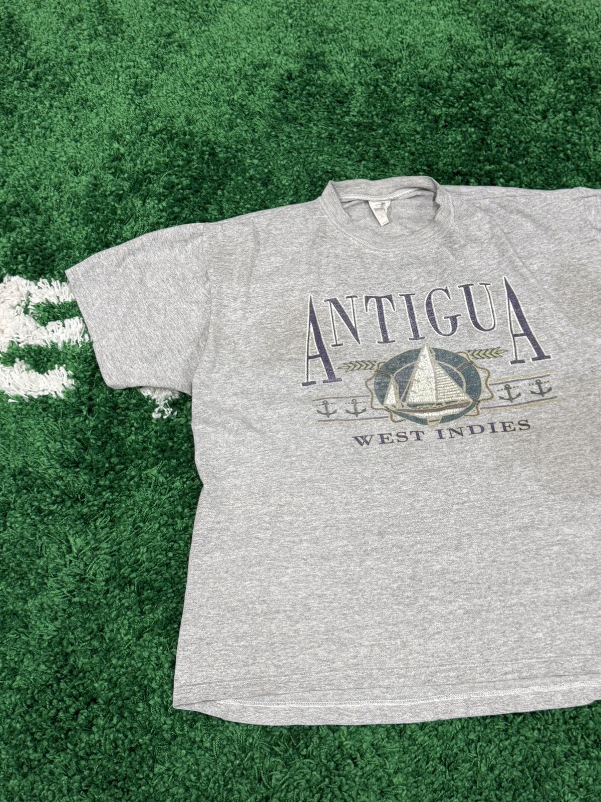Vintage Vintage Worn + Distressed Antigua West Indies Sail Boat Tee Size US XL / EU 56 / 4 - 2 Thumbnail