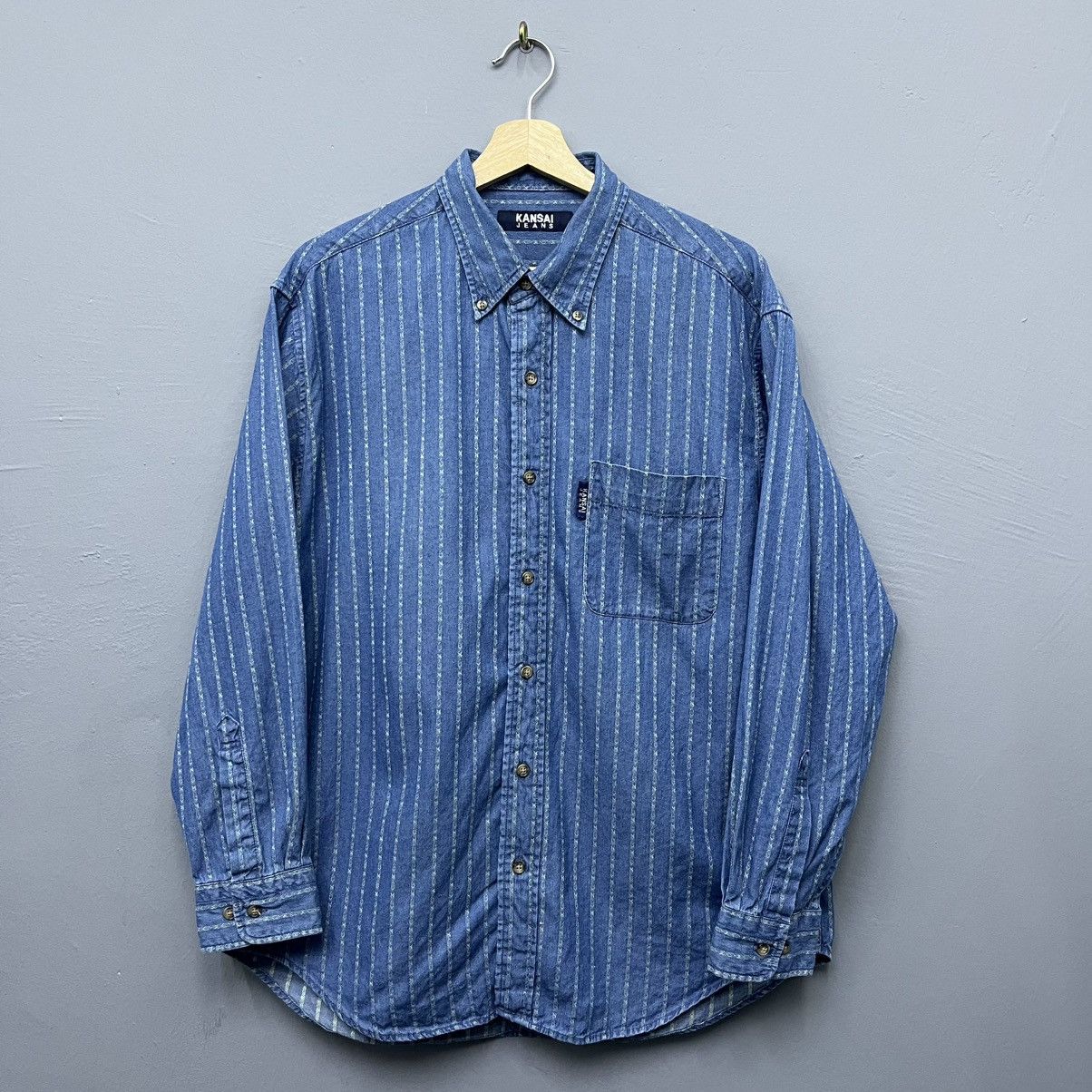 Kansai Yamamoto Kansai Jeans Button Up Shirt Size US L / EU 52-54 / 3 - 1 Thumbnail